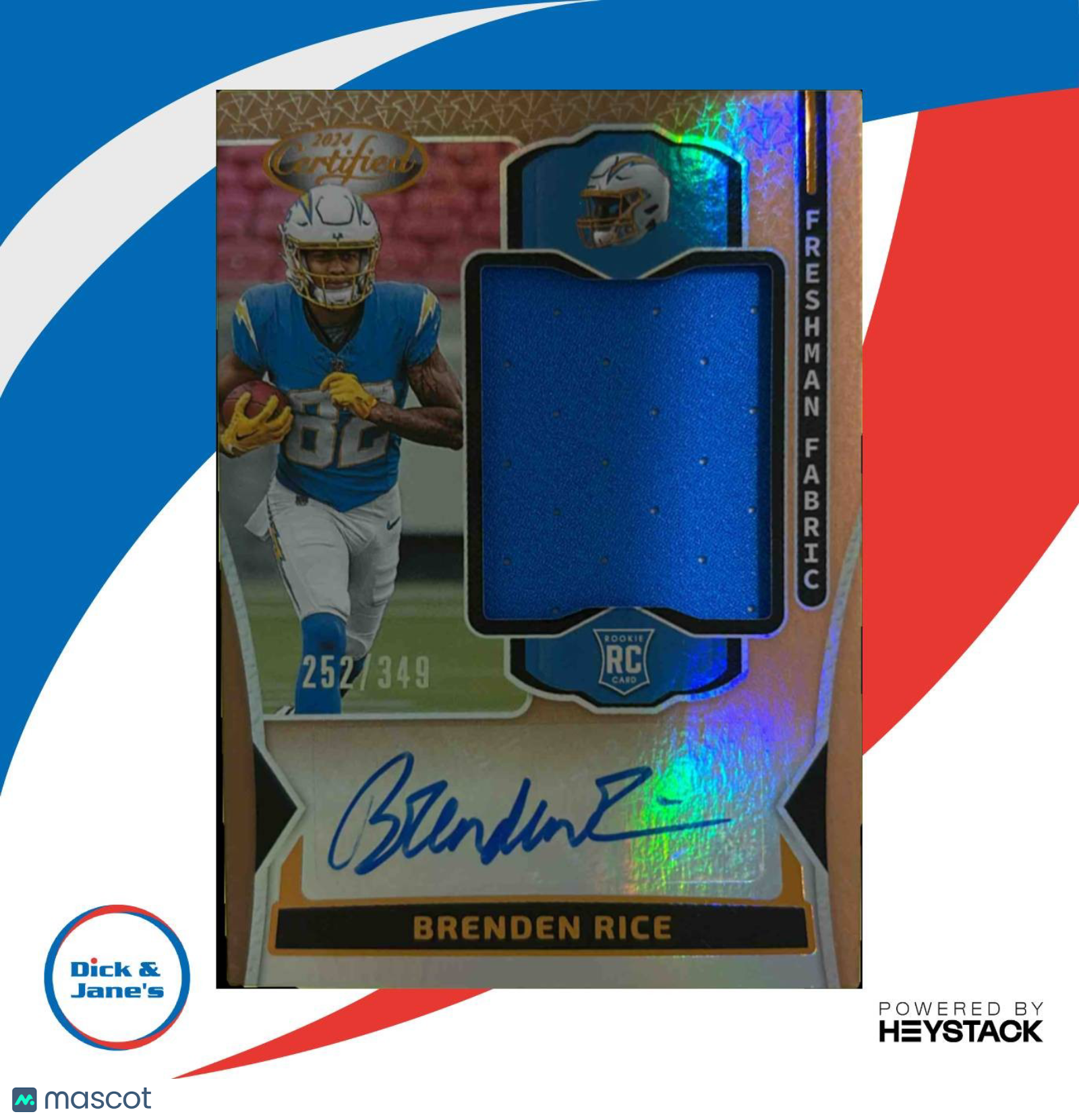 2024 Certified Brenden Rice Freshman Fabric Mirror Signatures Bronze/349 RC Auto - Sports Cards