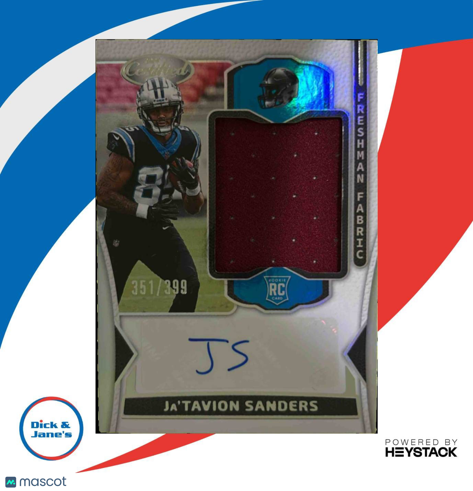 2024 Certified Ja’Tavion Sanders Freshman Fabric Mirror Signatures /399 RC Auto - Sports Cards