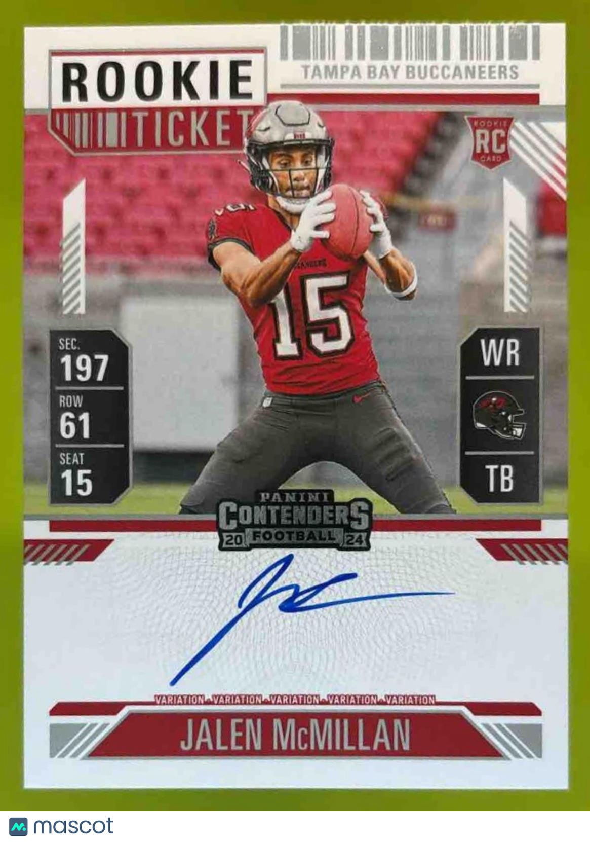 2024 Contenders Jalen McMillan Rookie Ticket RPS Variation Auto RC VAR Bucs - Sports Cards