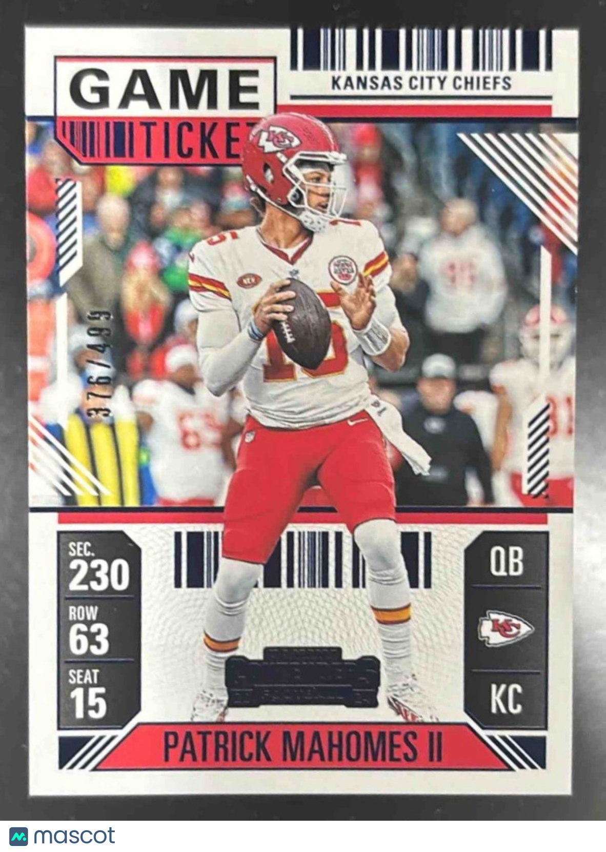 2024 Contenders Patrick Mahomes II Game Ticket /499 #50 Kansas City Chiefs - Sports Cards