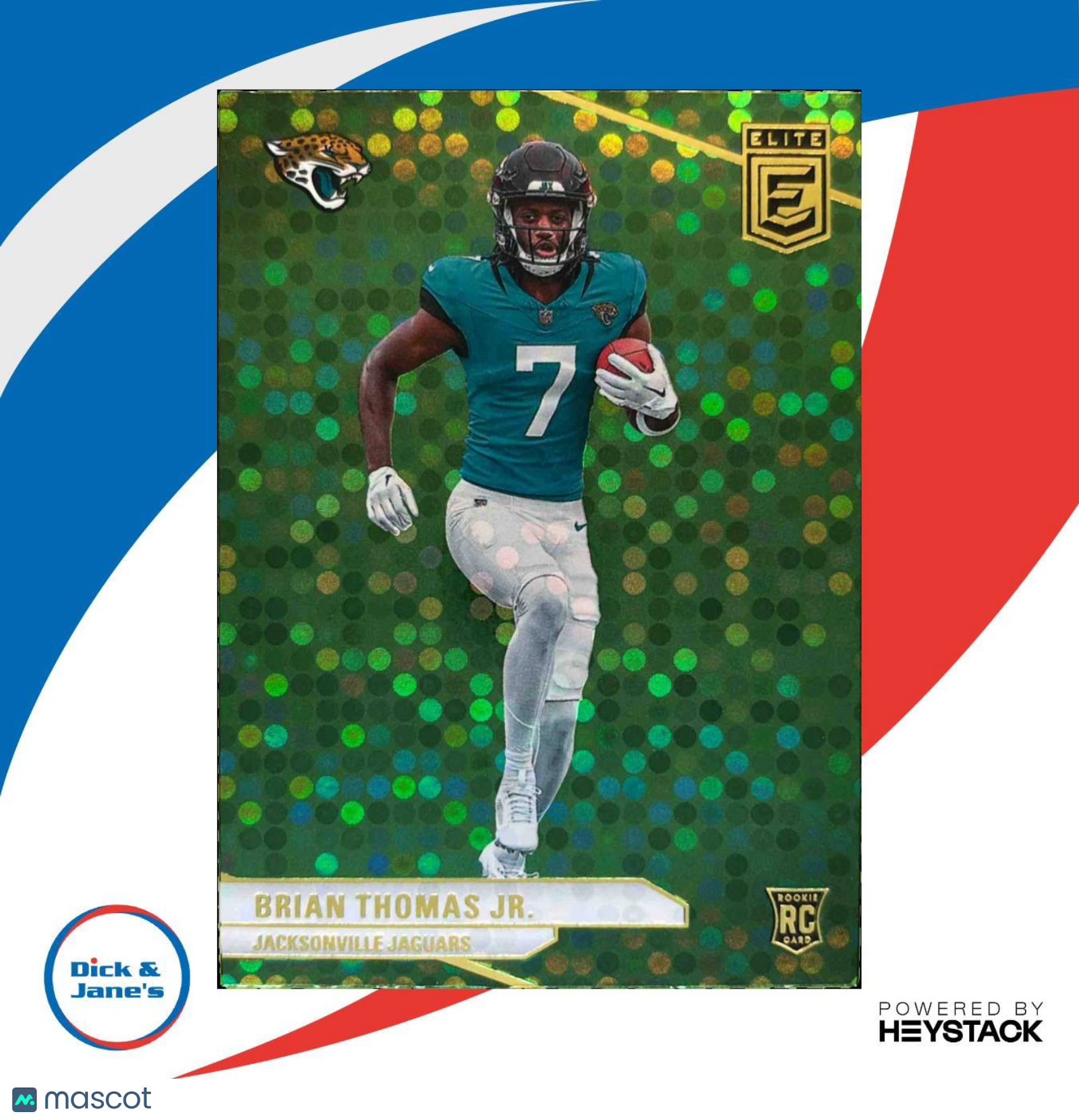 2024 Donruss Elite Brian Thomas Jr. Green Disco #106 RC Jacksonville Jaguars - Sports Cards