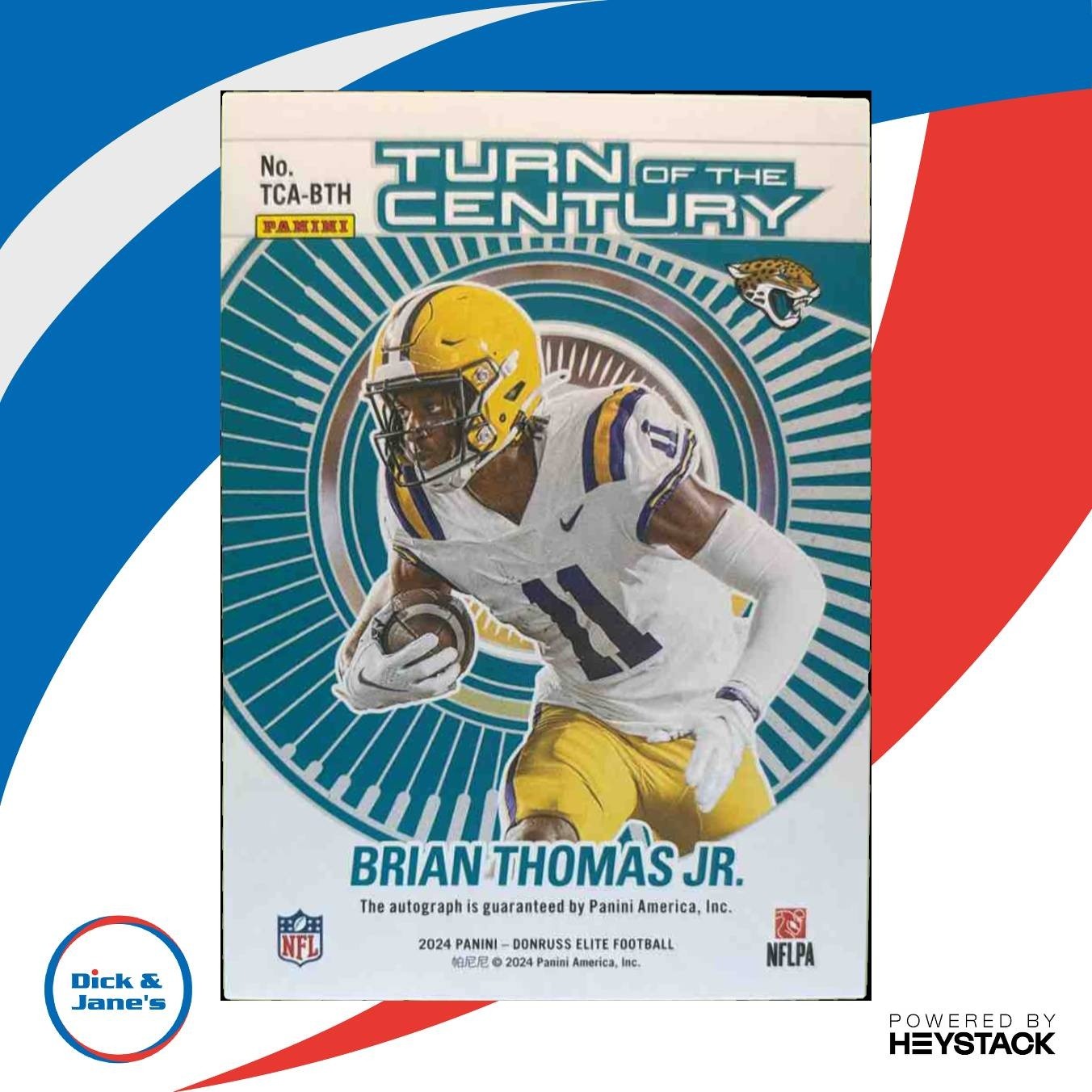 2024 Donruss Elite Brian Thomas Jr. Turn of the Century Auto /299 RC Jaguars - Sports Cards