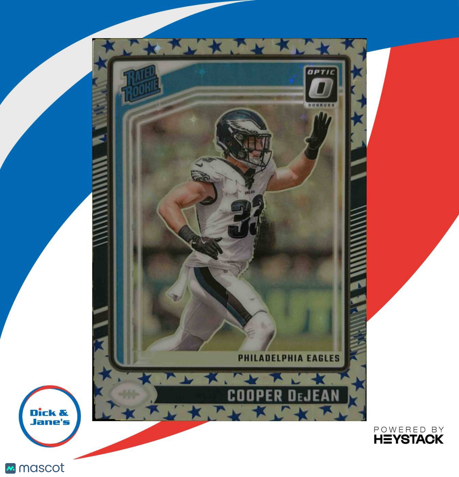 2024 Donruss Optic Cooper DeJean Blue Stars 221 Rated Rookie Philadelphia Eagles - Sports Cards