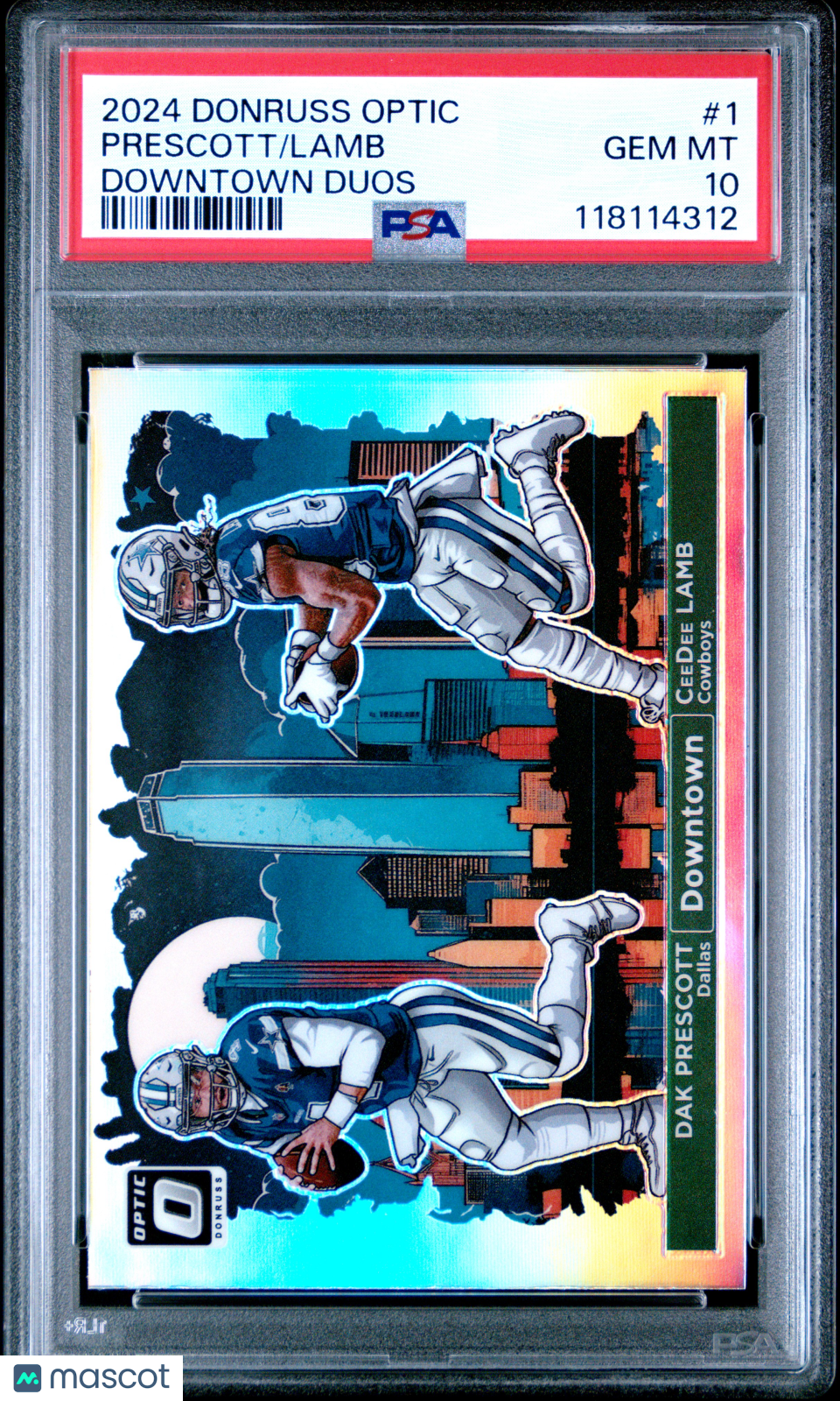 2024 Donruss Optic Downtown Duos Lamb Prescott #1 PSA 10 GEM MINT Dallas Cowboy - Graded Sports Cards