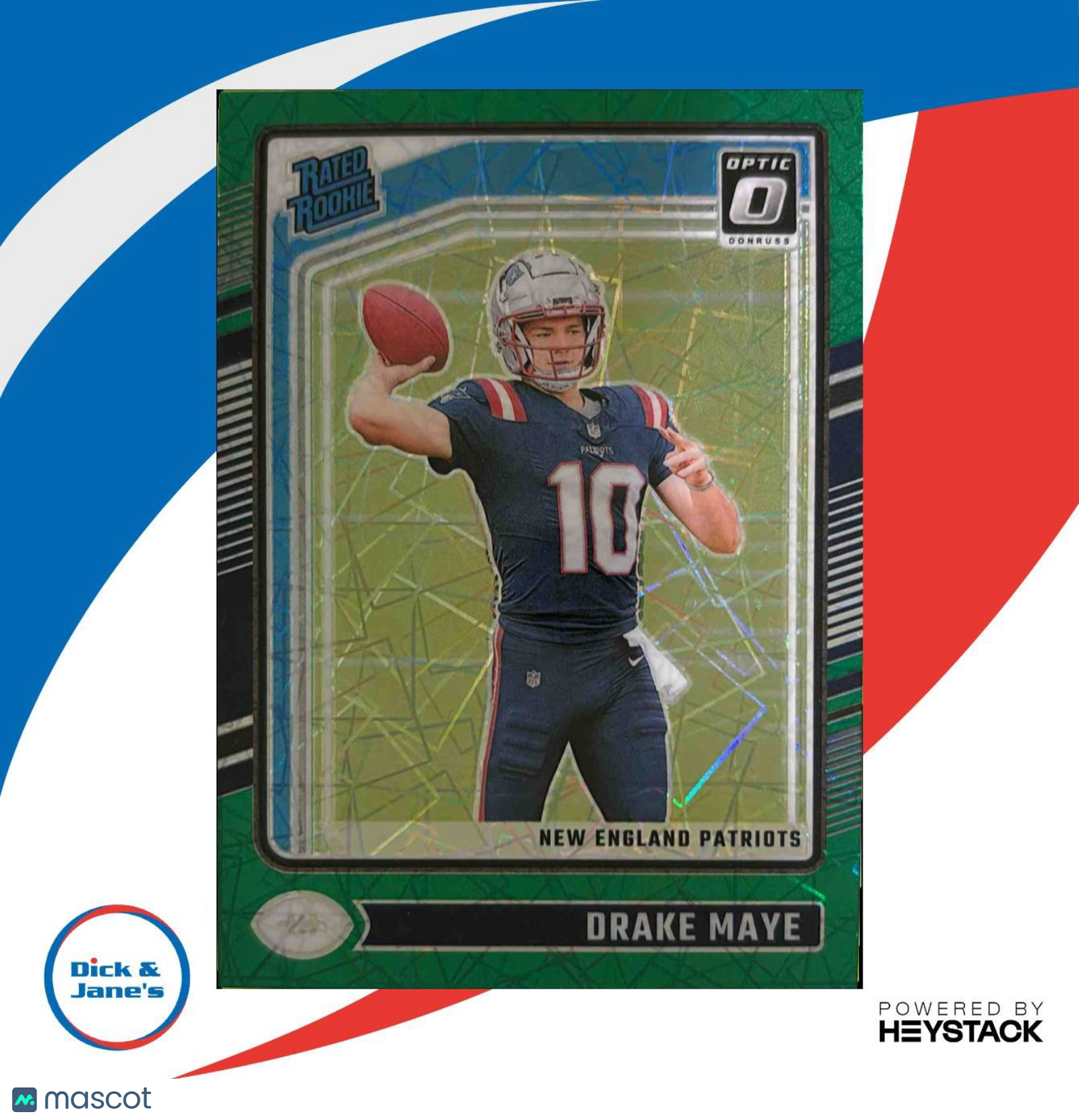 2024 Donruss Optic Drake Maye Green Velocity Rated Rookie New England Patriots - Sports Cards