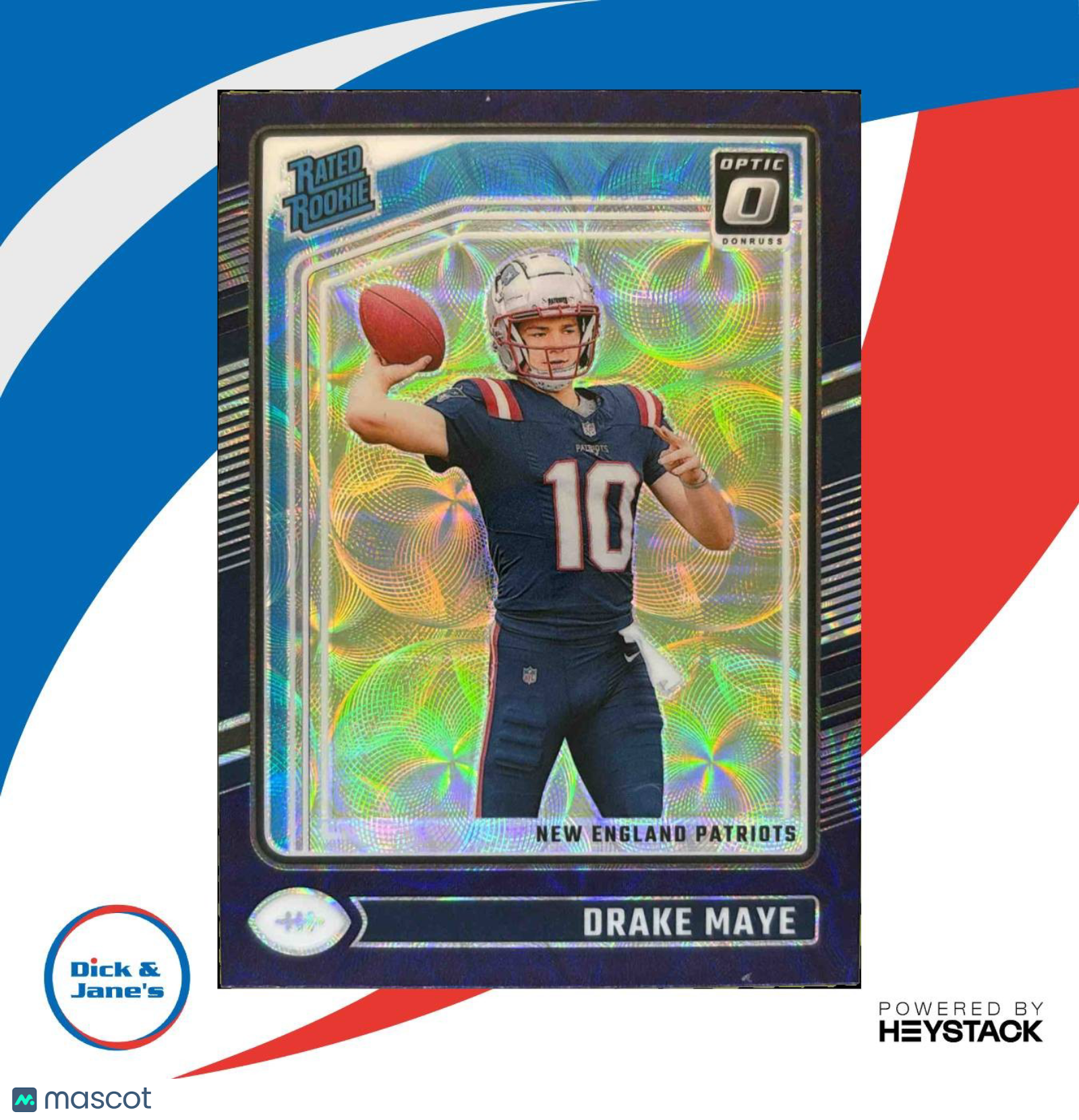 2024 Donruss Optic Drake Maye Purple Scope 229 Rated Rookie New England Patriots - Sports Cards