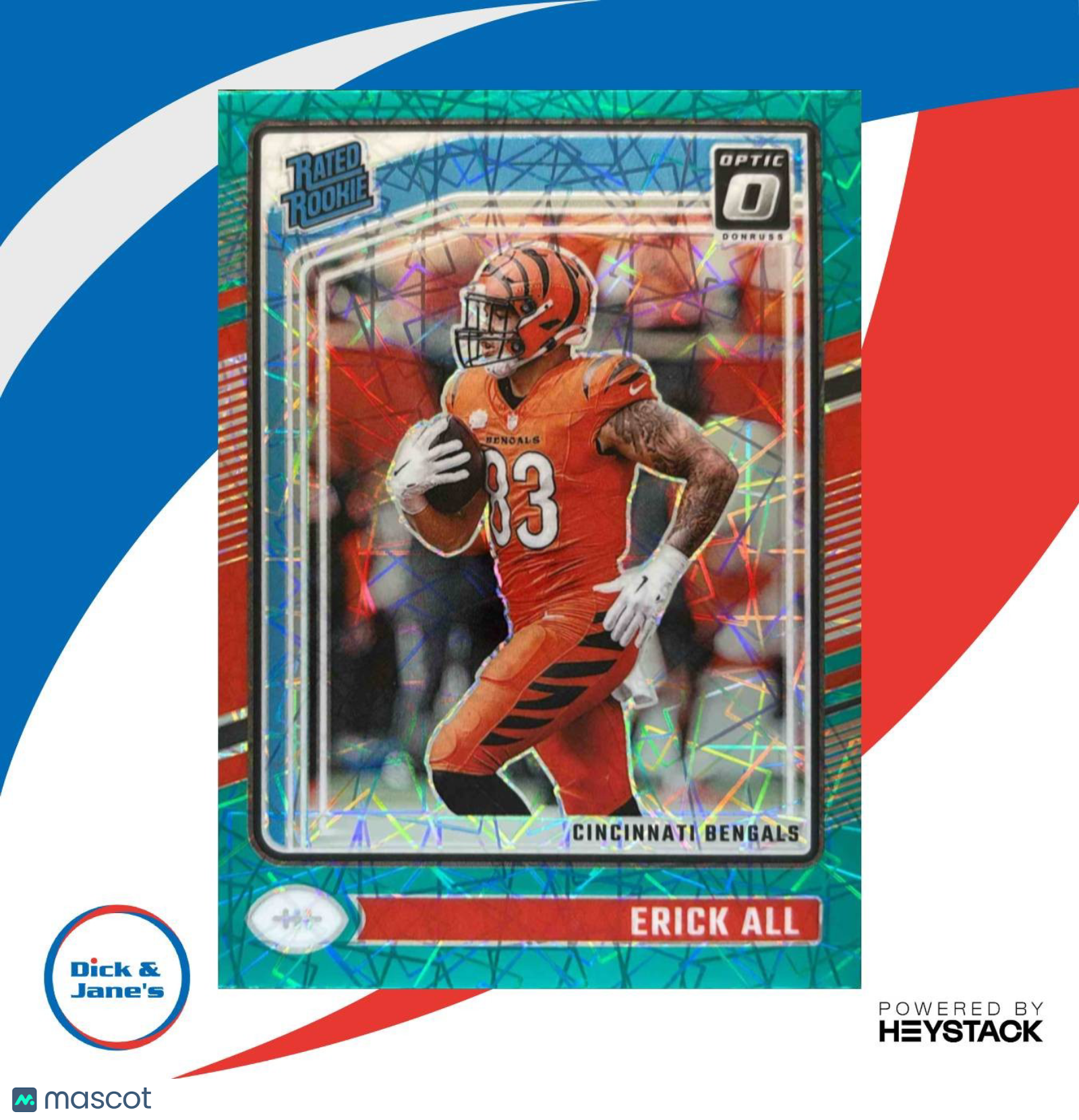 2024 Donruss Optic Erick All Jr Teal Velocity Rated Rookie Cincinnati Bengals - Sports Cards
