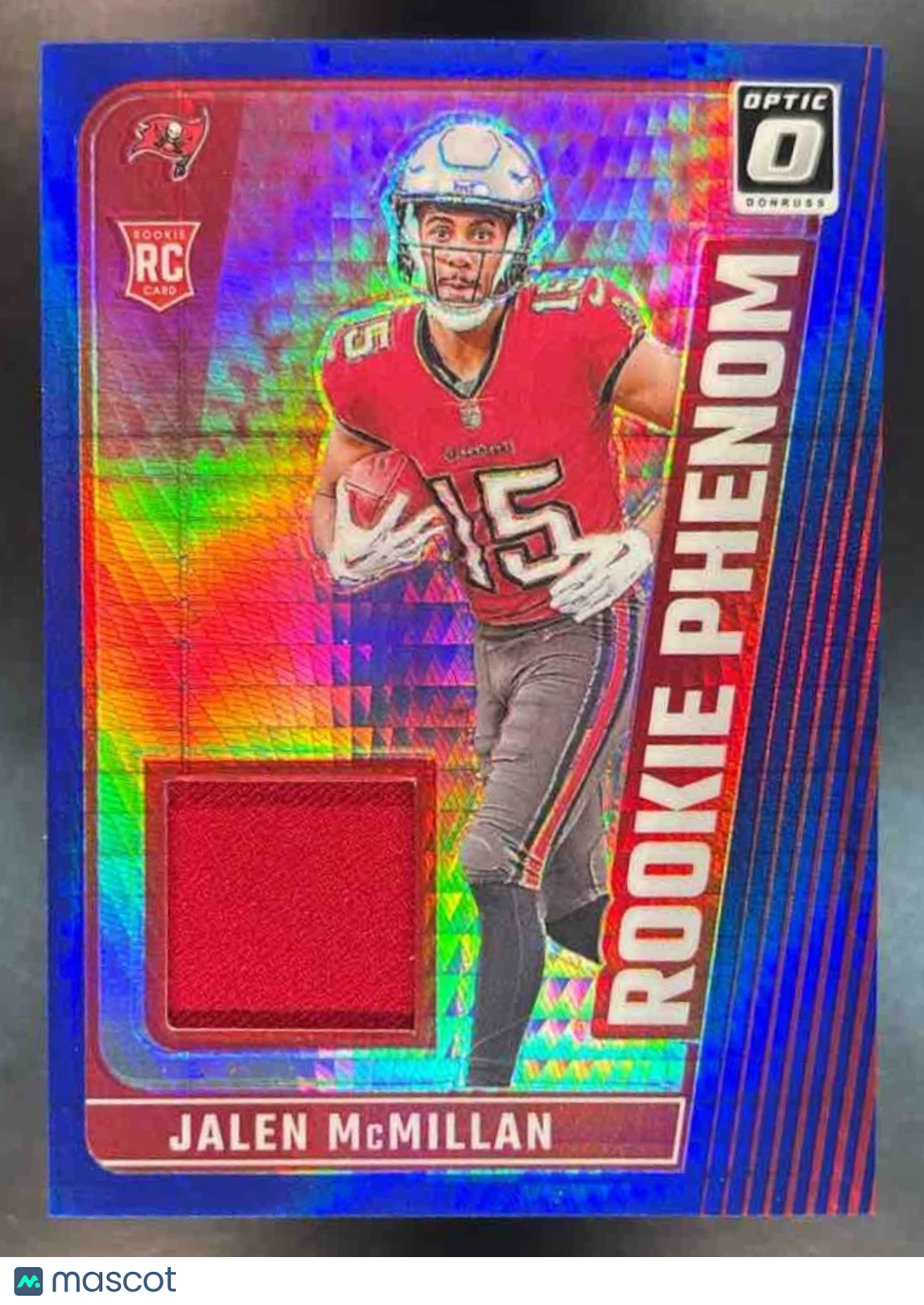 2024 Donruss Optic Jalen McMillan Rookie Phenoms Blue Hyper MEM RC Buccaneers - Sports Cards