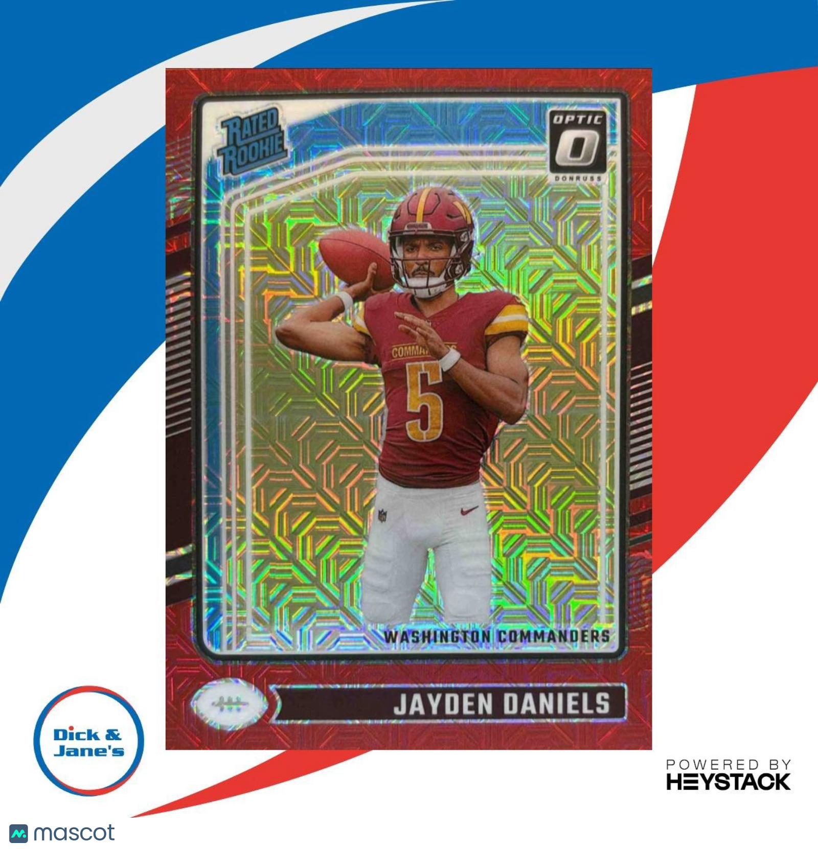 2024 Donruss Optic Jayden Daniels Red Mojo #248 Rated Rookie Commanders - Sports Cards