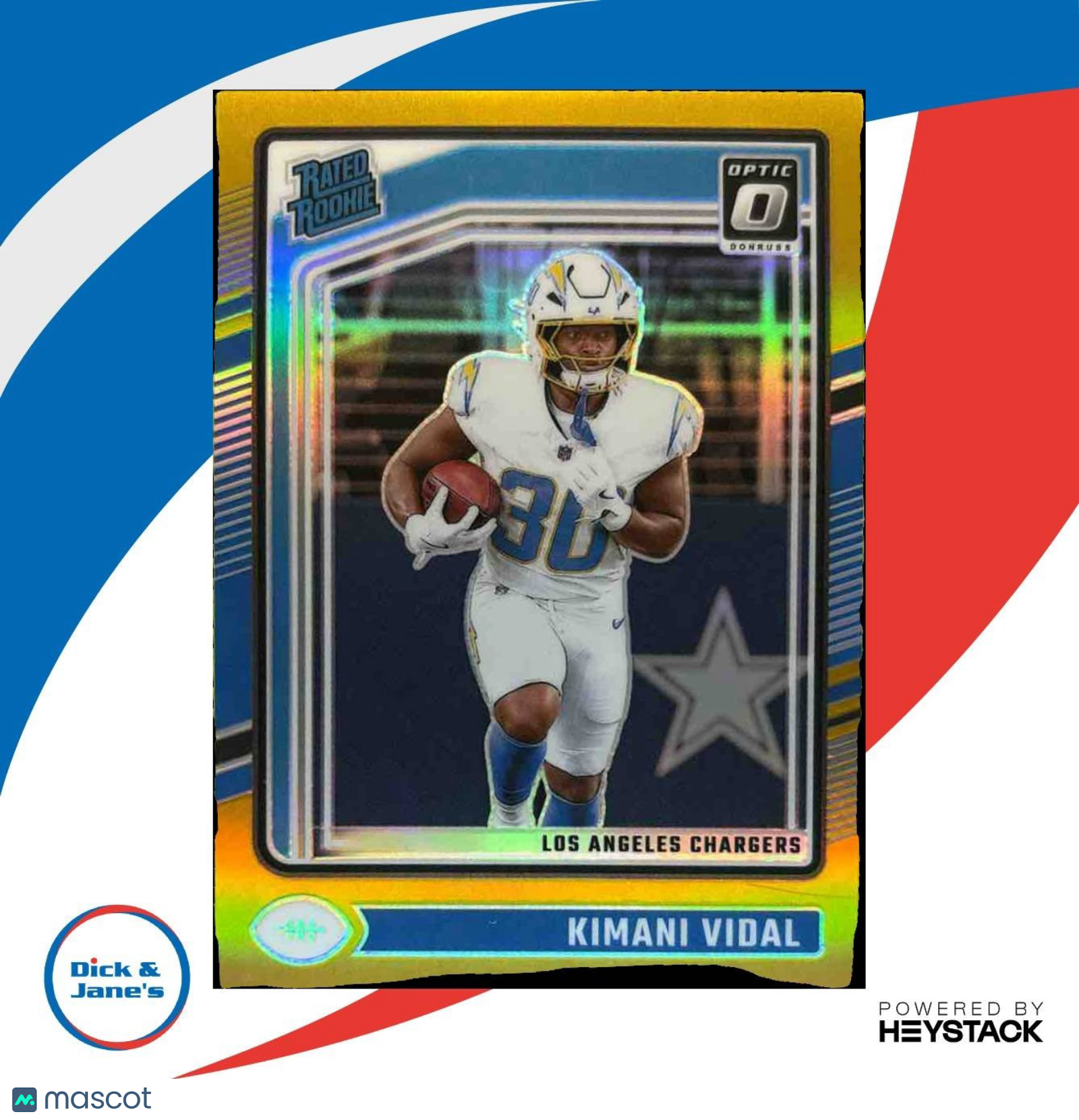 2024 Donruss Optic Kimani Vidal Gold 1/10 #262 Rated Rookie Los Angeles Chargers - Sports Cards