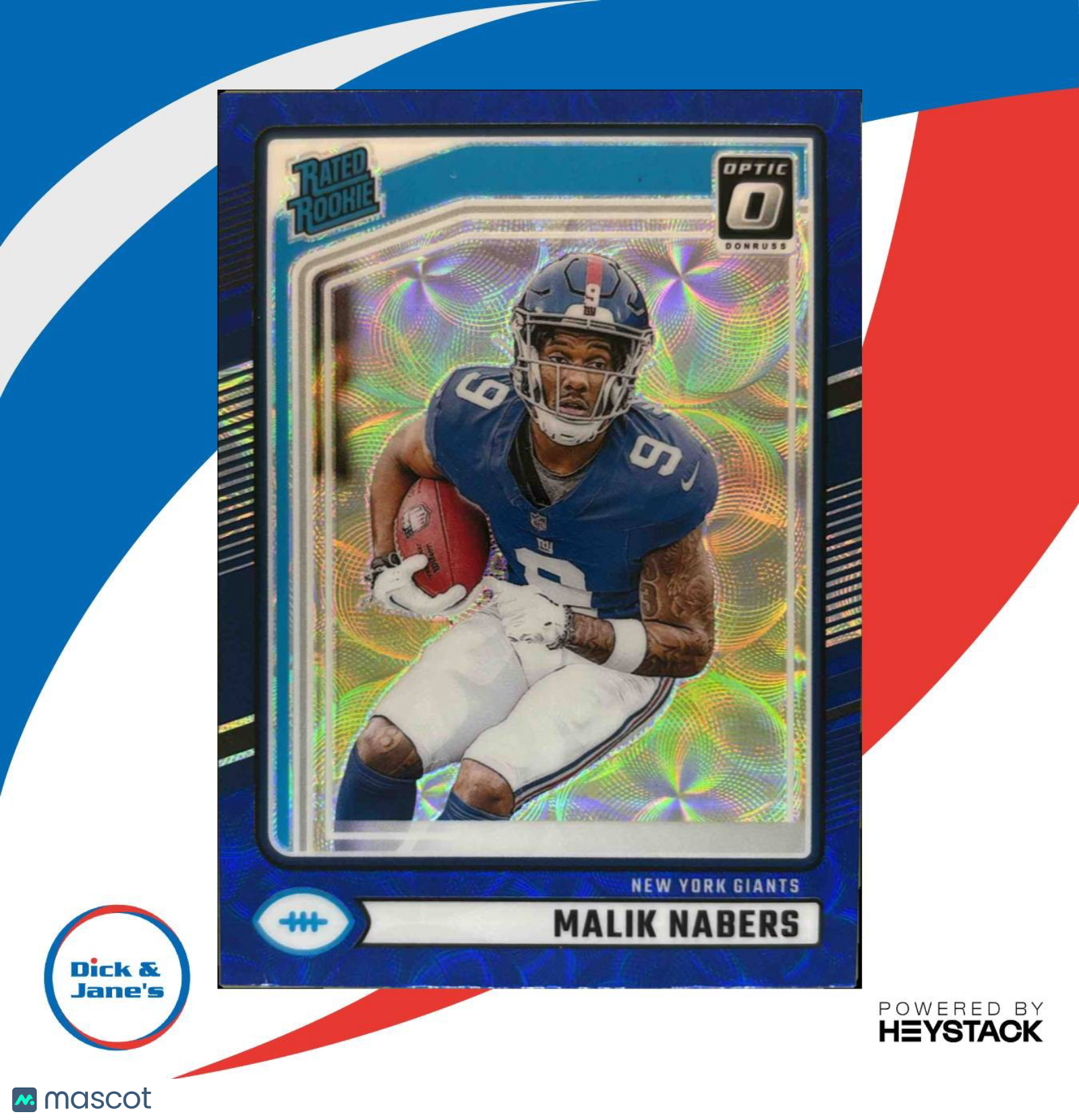 2024 Donruss Optic Malik Nabers Blue Scope #271 Rated Rookie New York Giants - Sports Cards