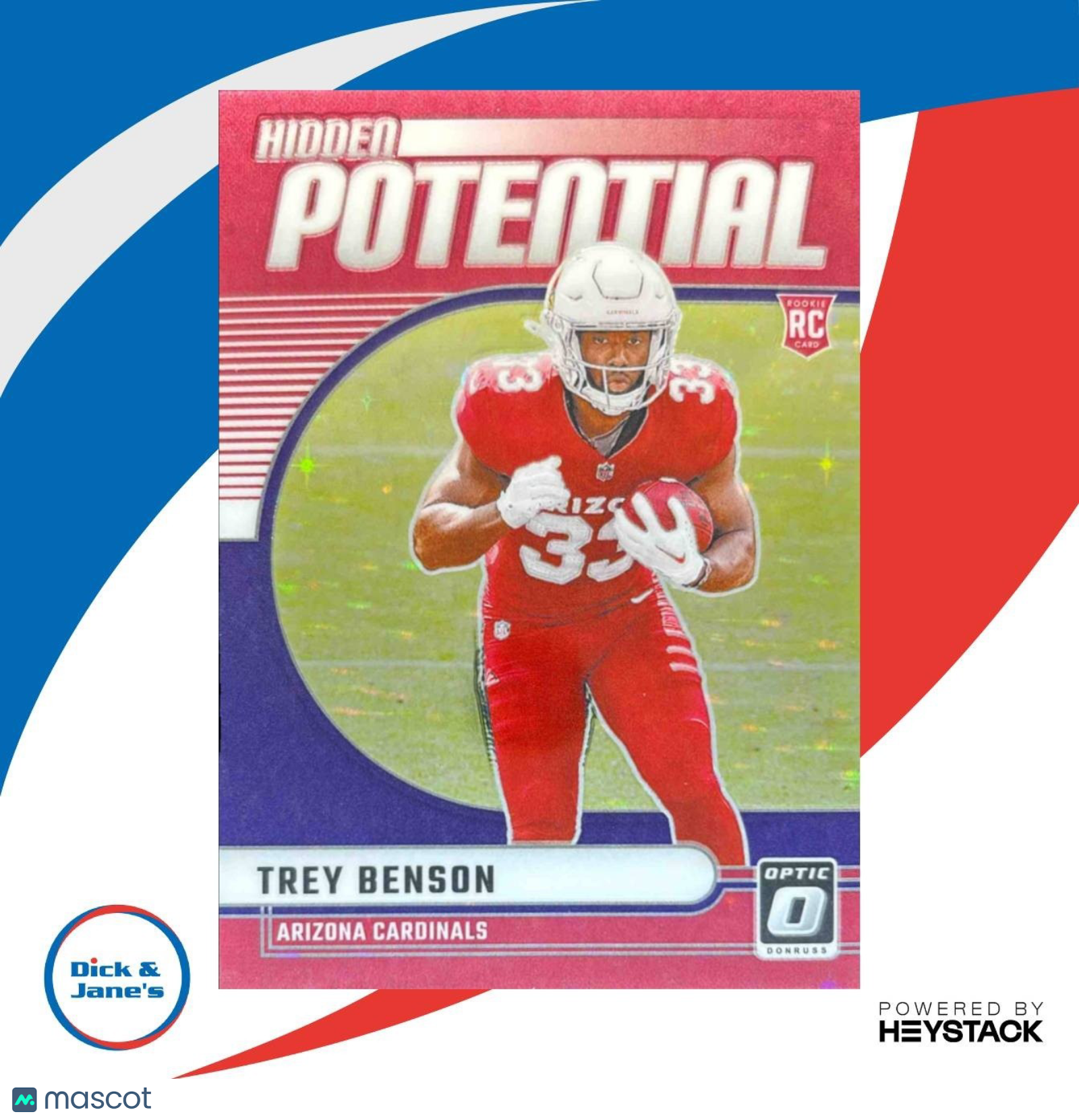 2024 Donruss Optic Trey Benson Hidden Potential Purple Stars /25 #10 RC Cardinal - Sports Cards