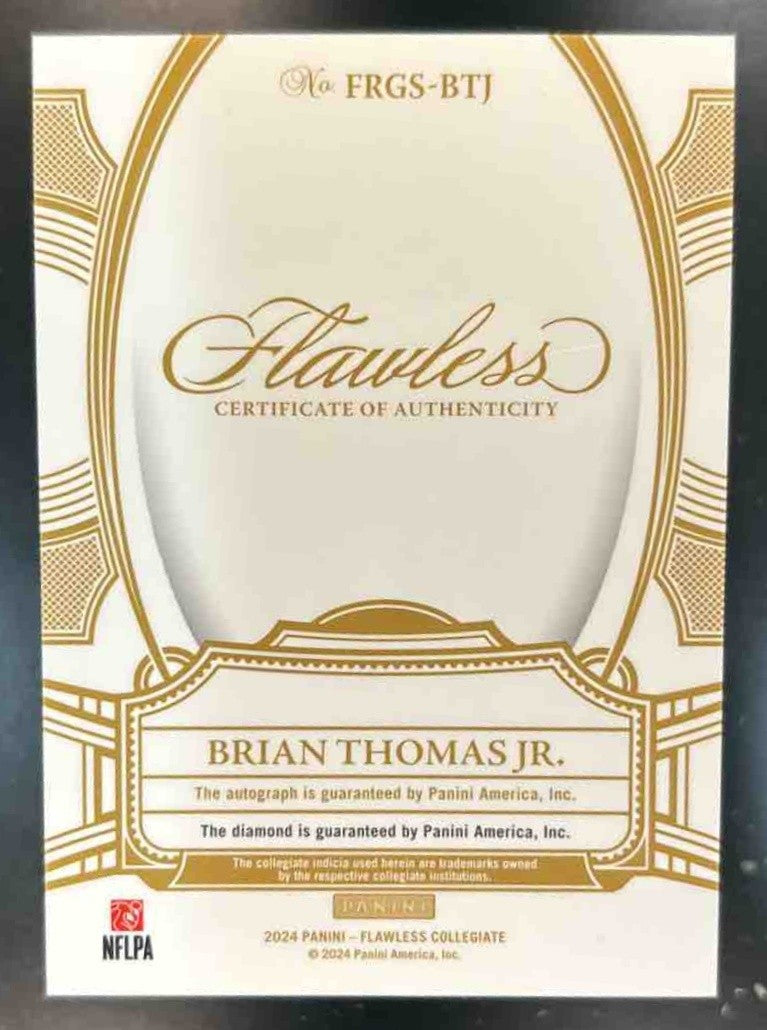 2024 Flawless Collegiate Brian Thomas Jr. REAL DIAMOND Auto /25 LSU Tigers - Sports Cards