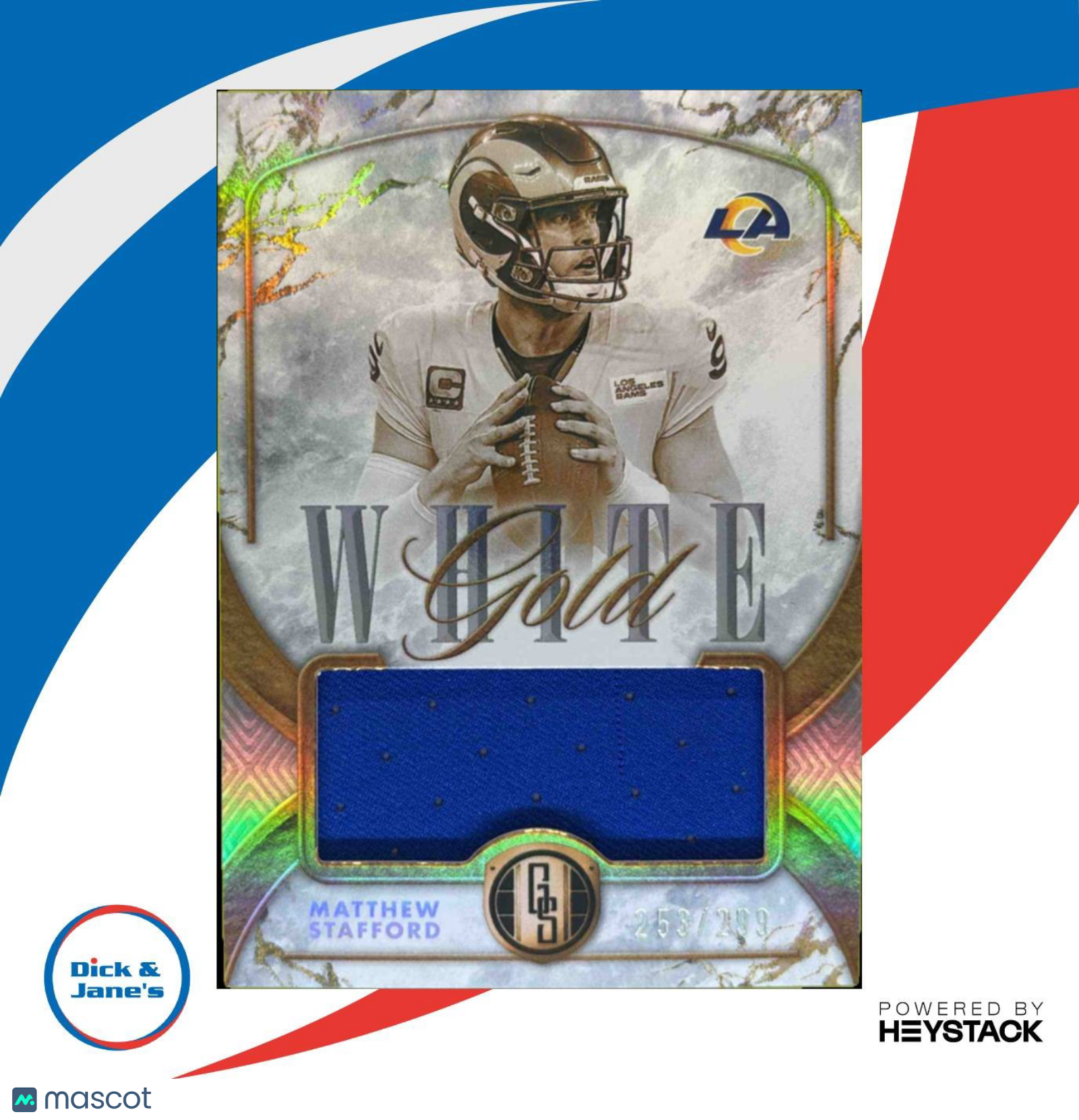 2024 Gold Standard Matthew Stafford White Memoribilia 253/299 Los Angeles Rams - Sports Cards