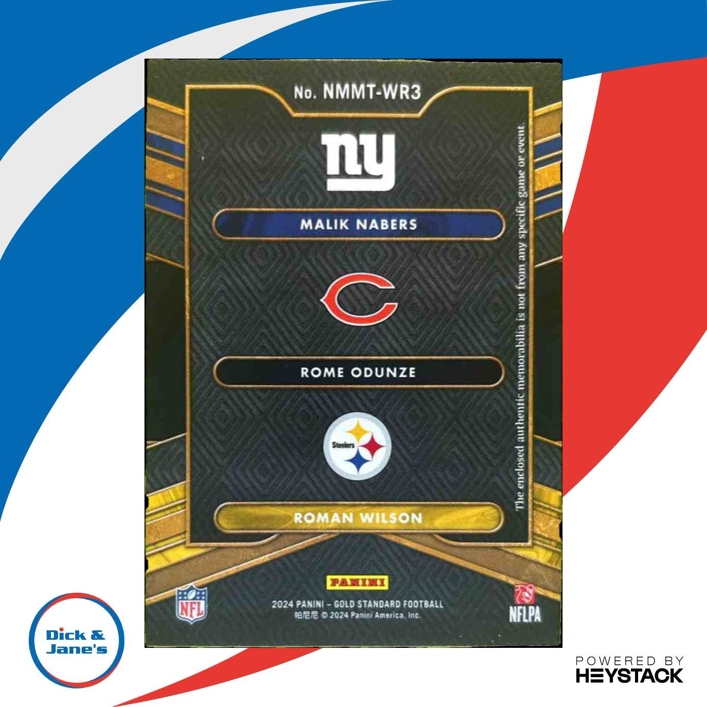 2024 Gold Standard Rome Odunze Malik Nabers Roman Wilson Newly Minted Patch /99 - Sports Cards