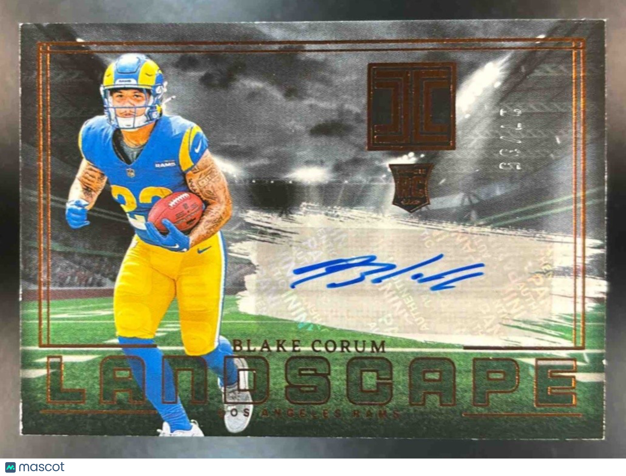 2024 Impeccable Blake Corum Rookie Landscape Bronze /35 RC Auto Los Angeles Rams - Sports Cards