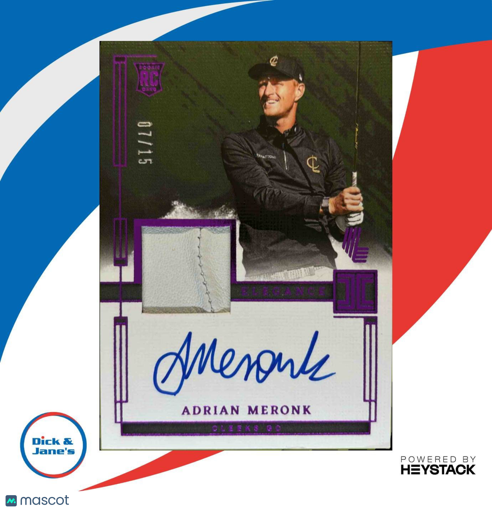 2024 Impeccable LIV Golf Adrian Meronk Elegance Memorabilia Auto Purple 16/19 Sports Cards