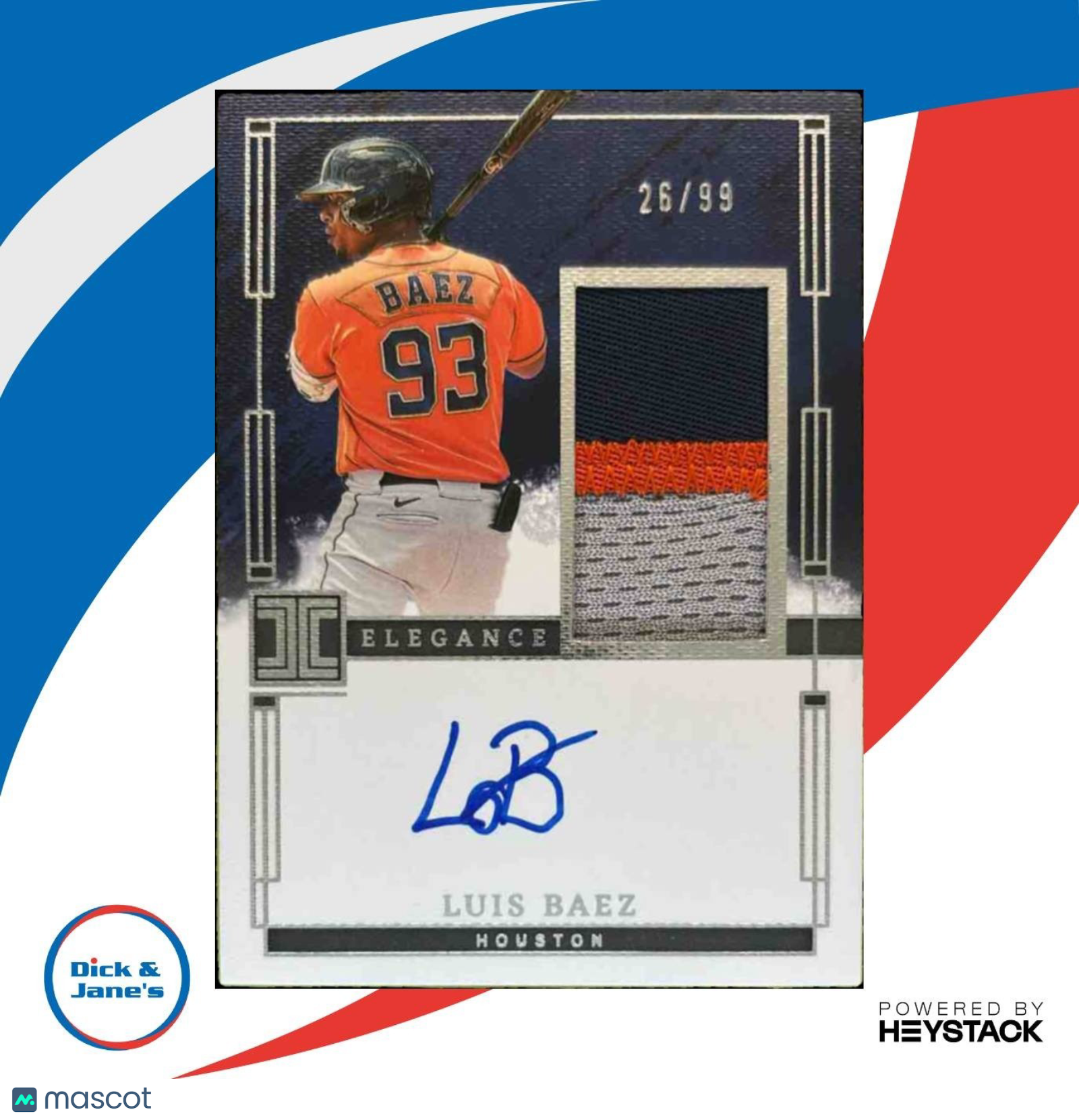 2024 Impeccable Luis Baez Elegance Prospect Jersey Auto /99 Houston Astros - Sports Cards