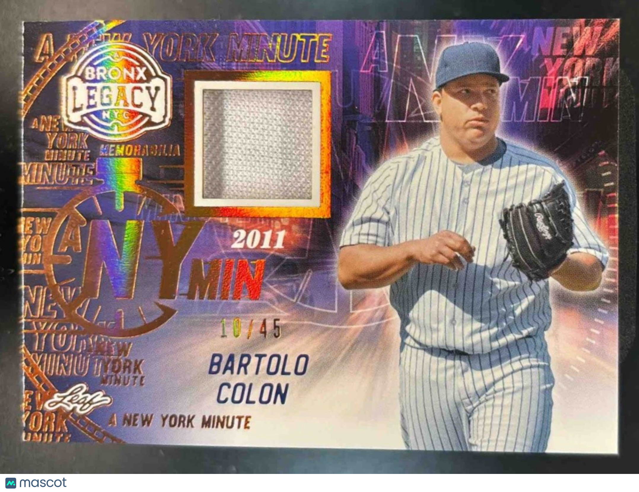2024 Leaf A Bronx Legacy Bartolo Colon New York Minute Patch /45 #NYM-1 Yankees - Sports Cards