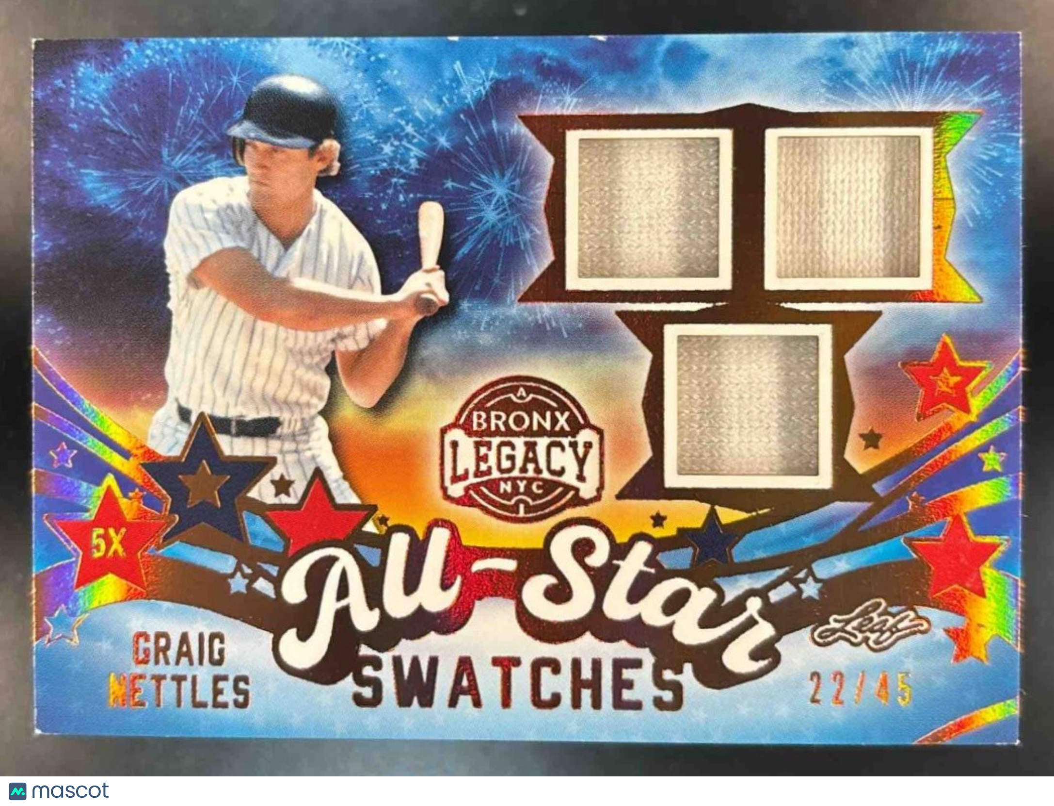2024 Leaf A Bronx Legacy Graig Nettles All Star Swatches /45 MEM New York Yankee - Sports Cards
