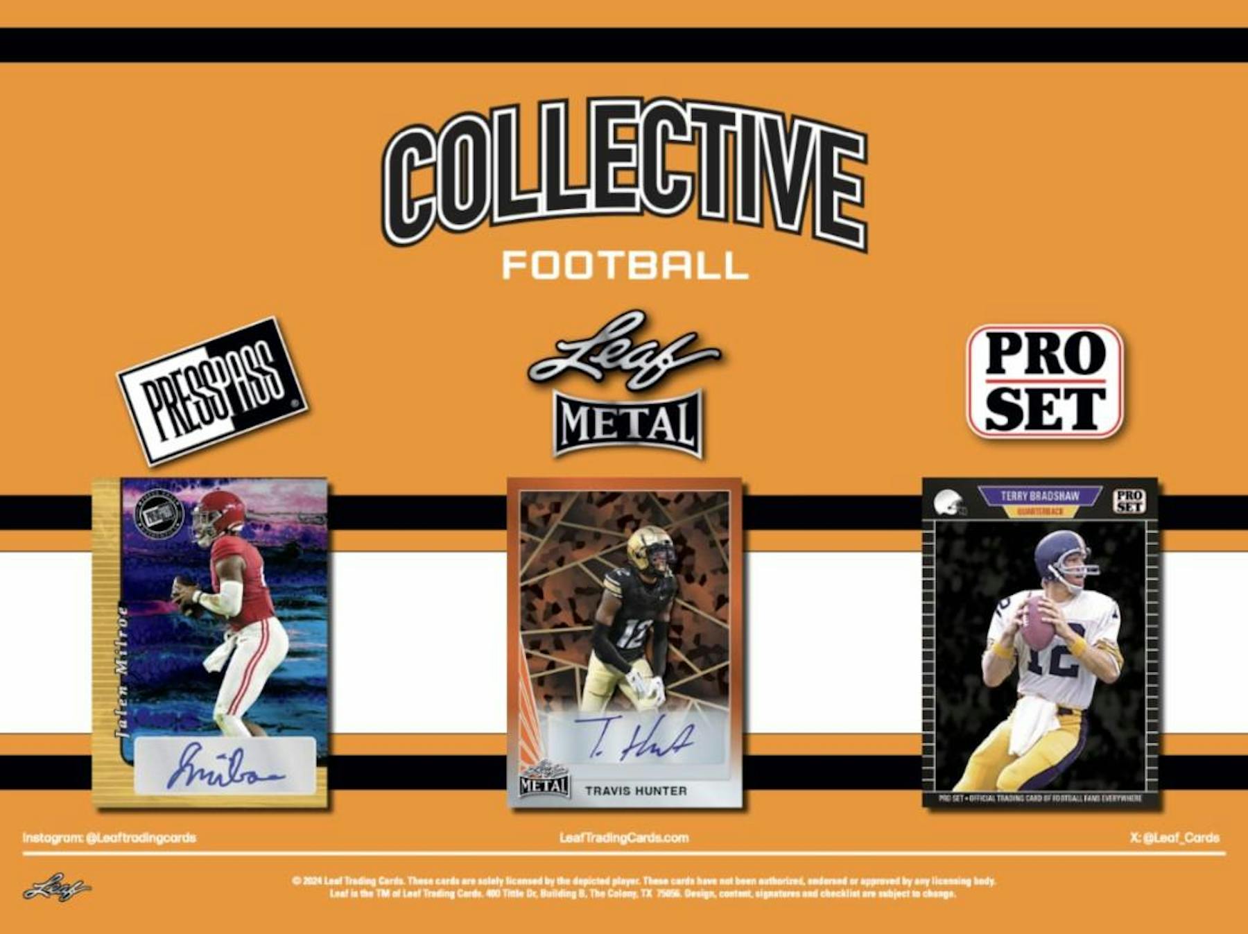 2024 Leaf Collective Football Hobby Box (4 Autos) Travis Hunter Jayden Daniels Cam Ward - NFL Hobby Box