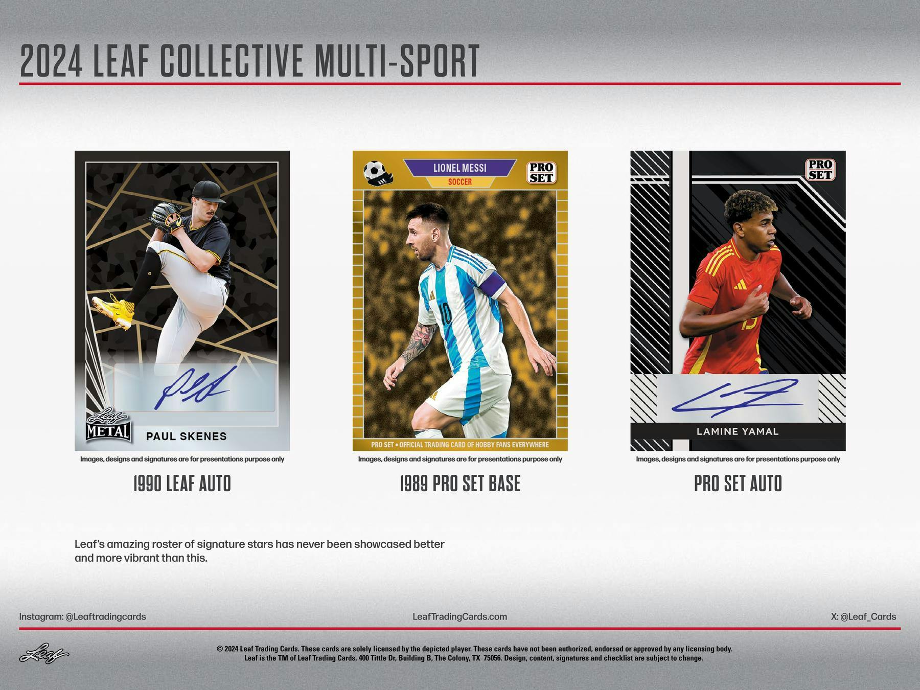 2024 Leaf Collective Multisport Hobby Box (3 Autos) Messi Manning Curry & More! - NFL Hobby Box