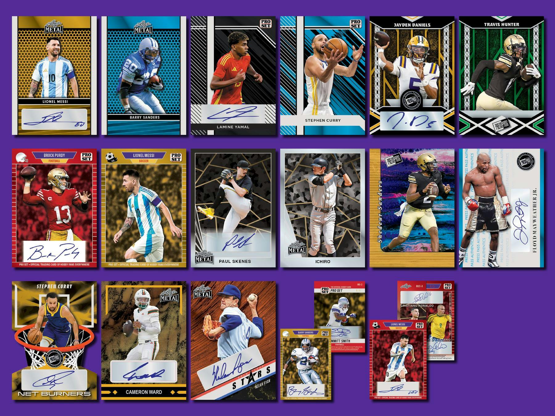 2024 Leaf Collective Multisport Hobby Box (3 Autos) Messi Manning Curry & More! - NFL Hobby Box