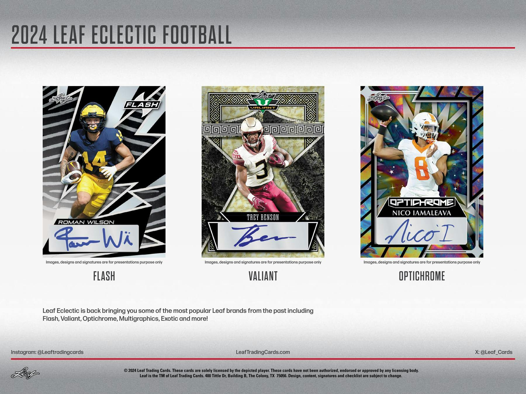 2024 Leaf Eclectic Football Hobby Box (4 Autographs) Jayden Daniels Cam Ward - NFL Hobby Box