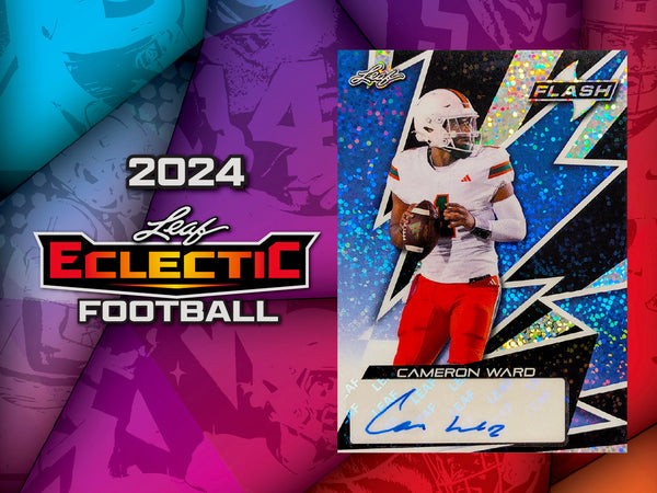 2024 Leaf Eclectic Football Hobby Box (4 Autographs) Jayden Daniels Cam Ward - NFL Hobby Box