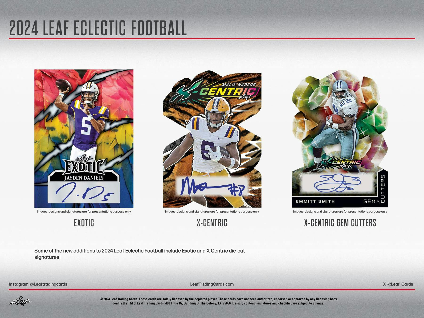 2024 Leaf Eclectic Football Hobby Box (4 Autographs) Jayden Daniels Cam Ward - NFL Hobby Box