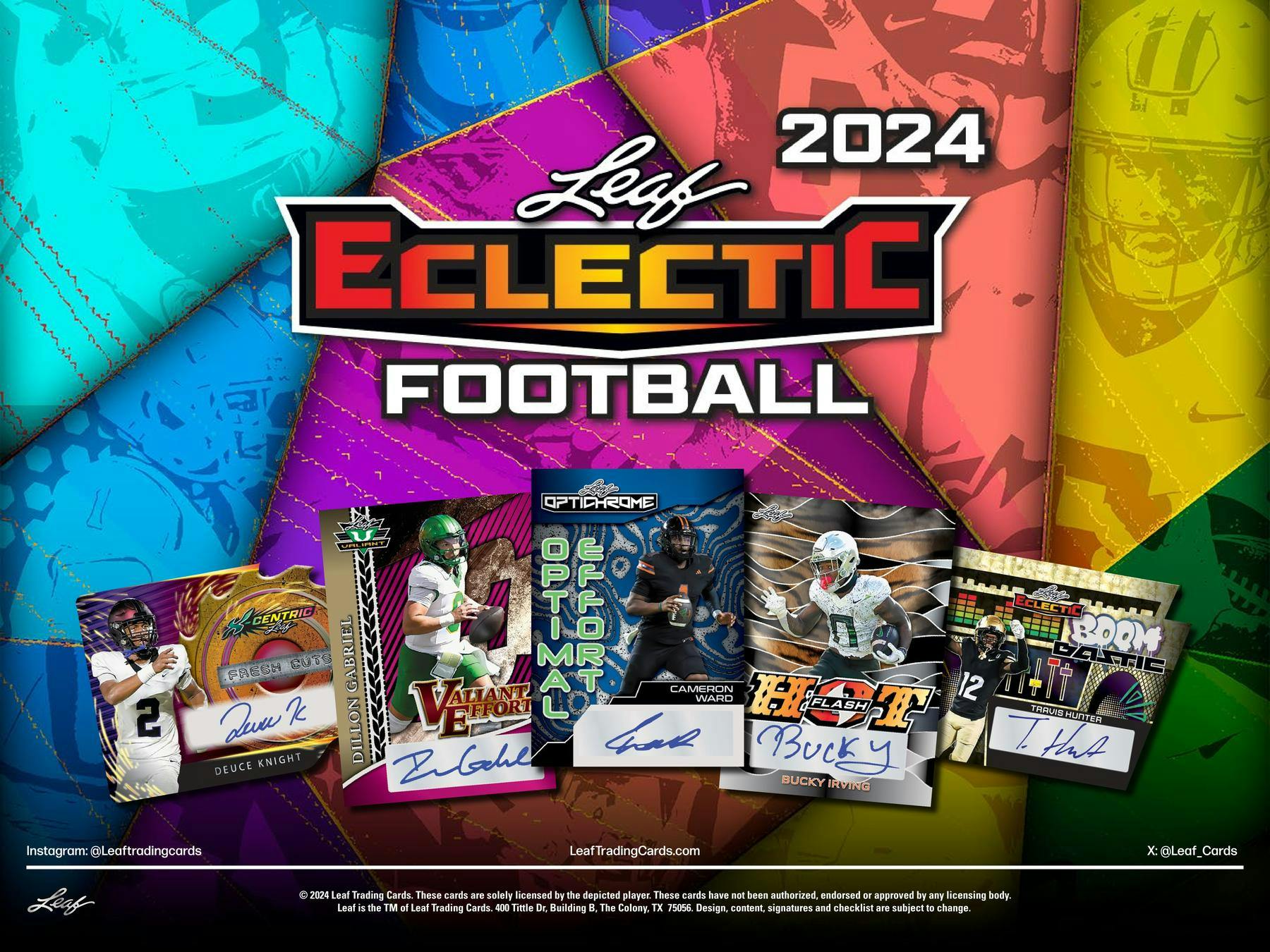 2024 Leaf Eclectic Football Hobby Box (4 Autographs) Jayden Daniels Cam Ward - NFL Hobby Box