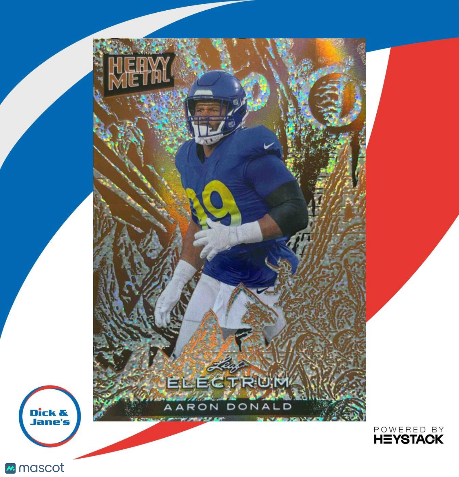2024 Leaf Electrum Aaron Donald Heavy Metal Sparkle Bronze /45 Los Angeles Rams - Sports Cards