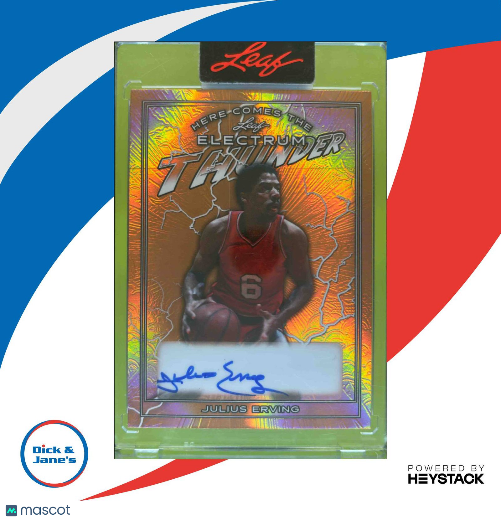 2024 Leaf Electrum Julius Erving Here Comes The Thunder Bronze 3/15 HCT-JE1 Auto - Sports Cards