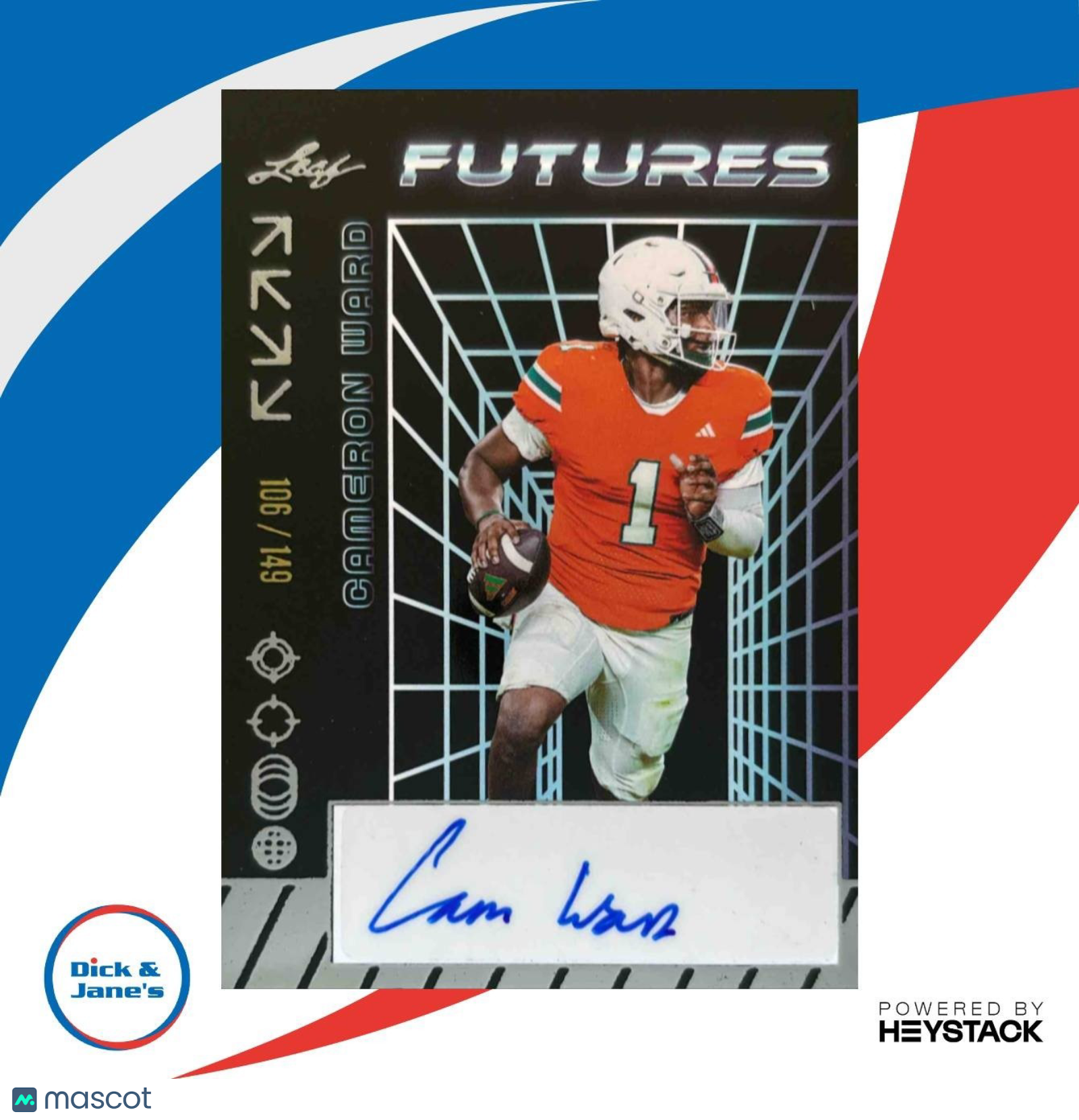 2024 Leaf Futures Multi-Sport Cameron Ward Auto Silver /149 #A-CW1 - Sports Cards