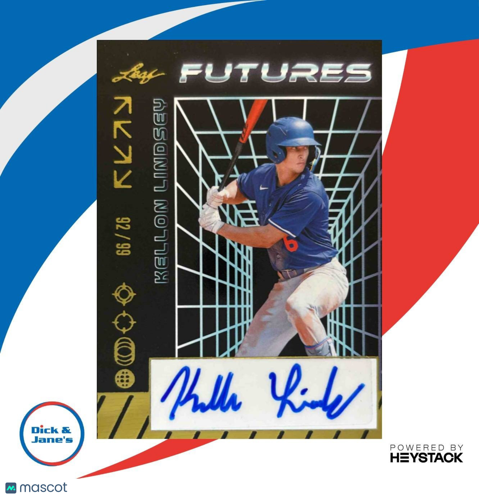 2024 Leaf Futures Multi-Sport Kellon Lindsey Auto Gold /99 #A-KL2 - Sports Cards