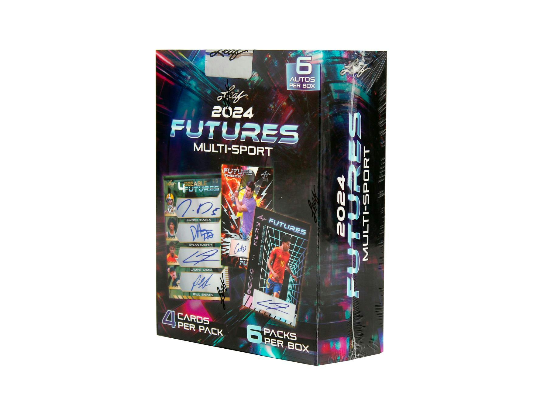 2024 Leaf Futures Multisport Hobby Box (6 Autos) Jayden Daniels Yamal Travis Bazzana - NFL Hobby Box