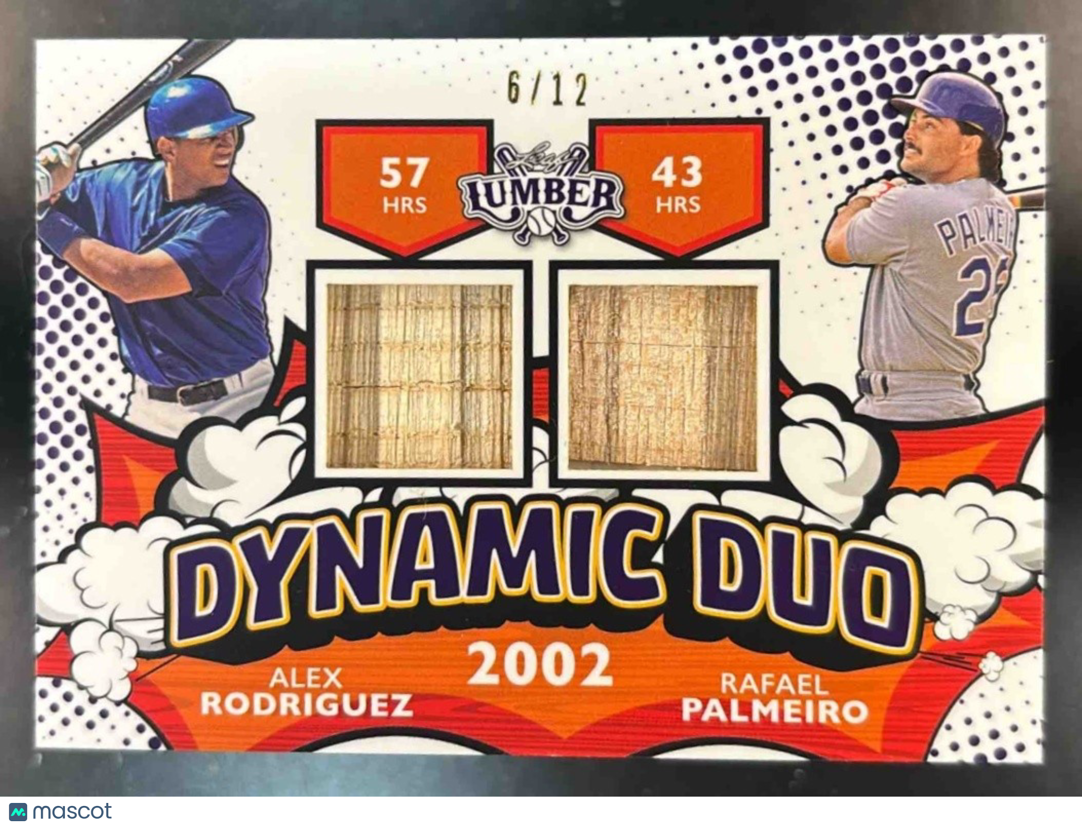 2024 Leaf Lumber Alex Rodriguez Rafael Palmeiro Dynamic Duo Patch /12 #DD-1 MEM - Sports Cards