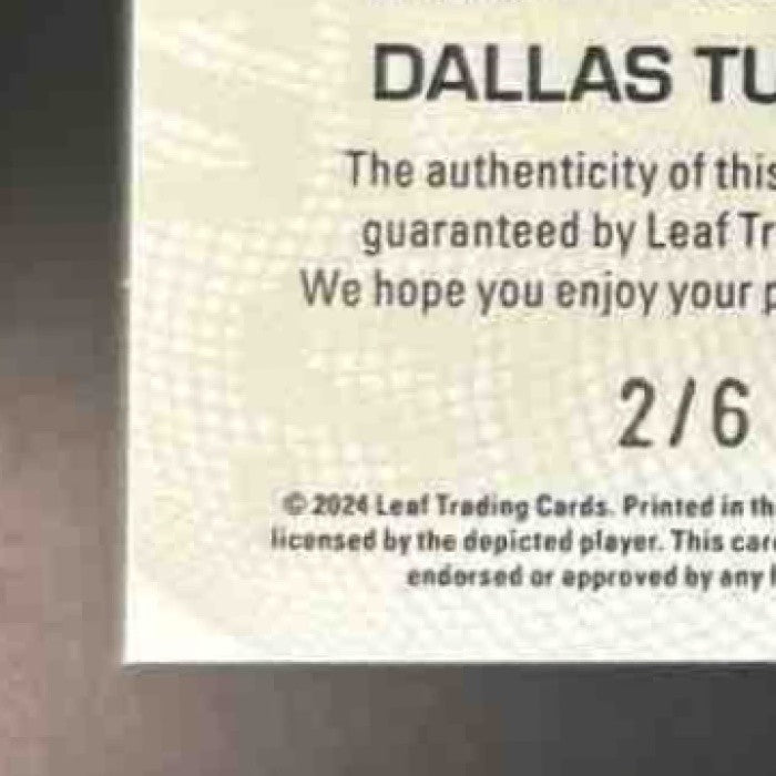 2024 Leaf Metal Dallas Turner So Money! Crystal Purple /6 Auto Crimson Tide - Sports Cards