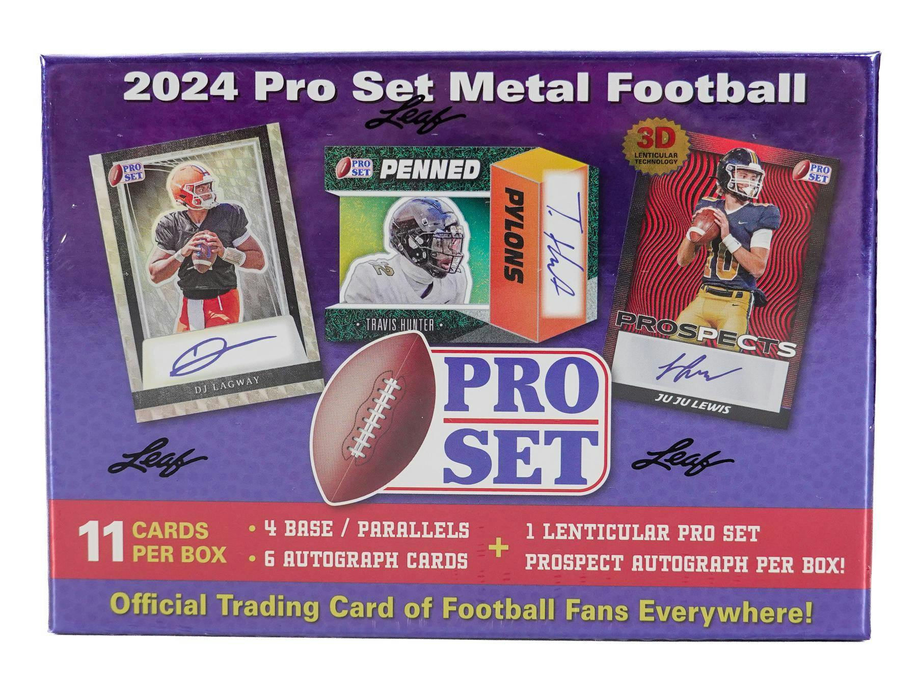 2024 Leaf Pro Set Metal Football Hobby Box (6 Autos / Box) NFL Hobby Box