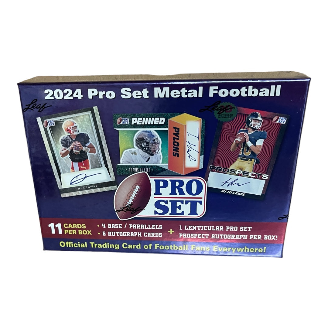2024 Leaf Pro Set Metal Football Hobby Box (6 Autos / Box) NFL Hobby Box