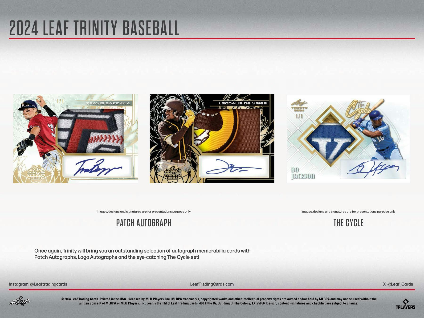 2024 Leaf Trinity Baseball Hobby Box (6 Autos) - MLB Hobby Box