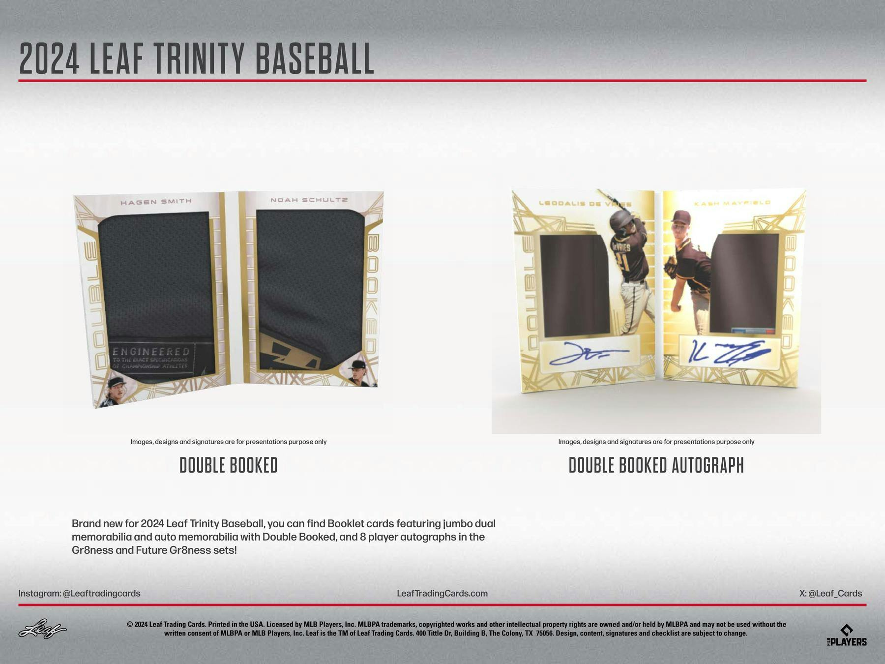 2024 Leaf Trinity Baseball Hobby Box (6 Autos) - MLB Hobby Box
