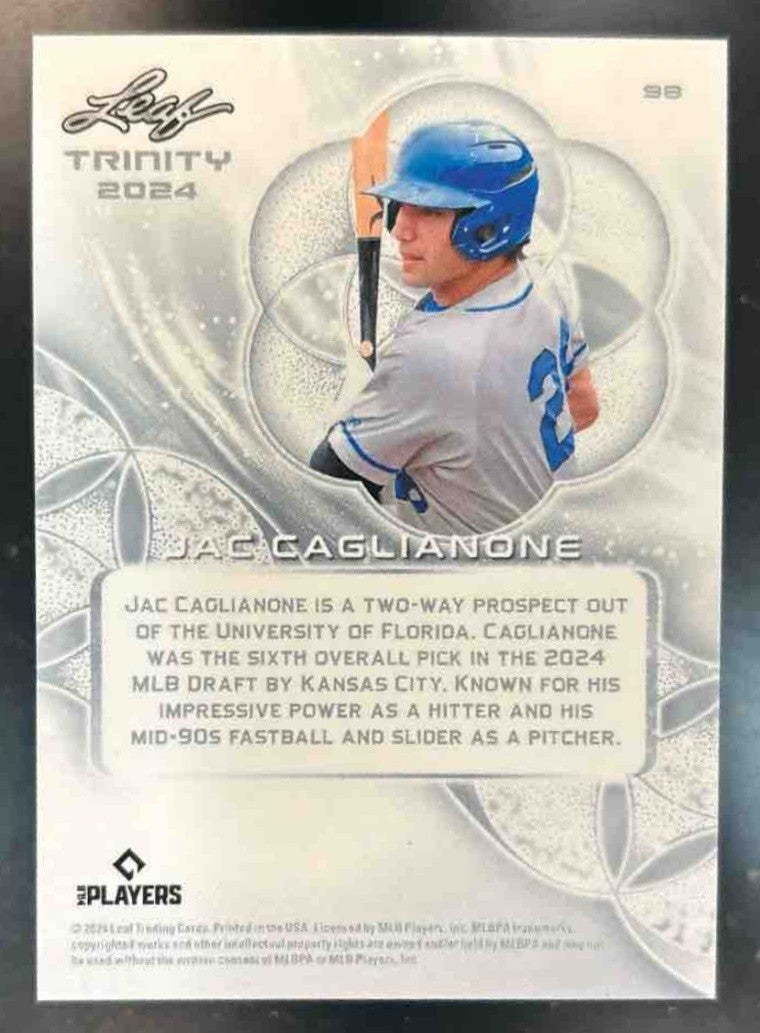 2024 Leaf Trinity Jac Caglianone Green /15 #98 - Sports Cards