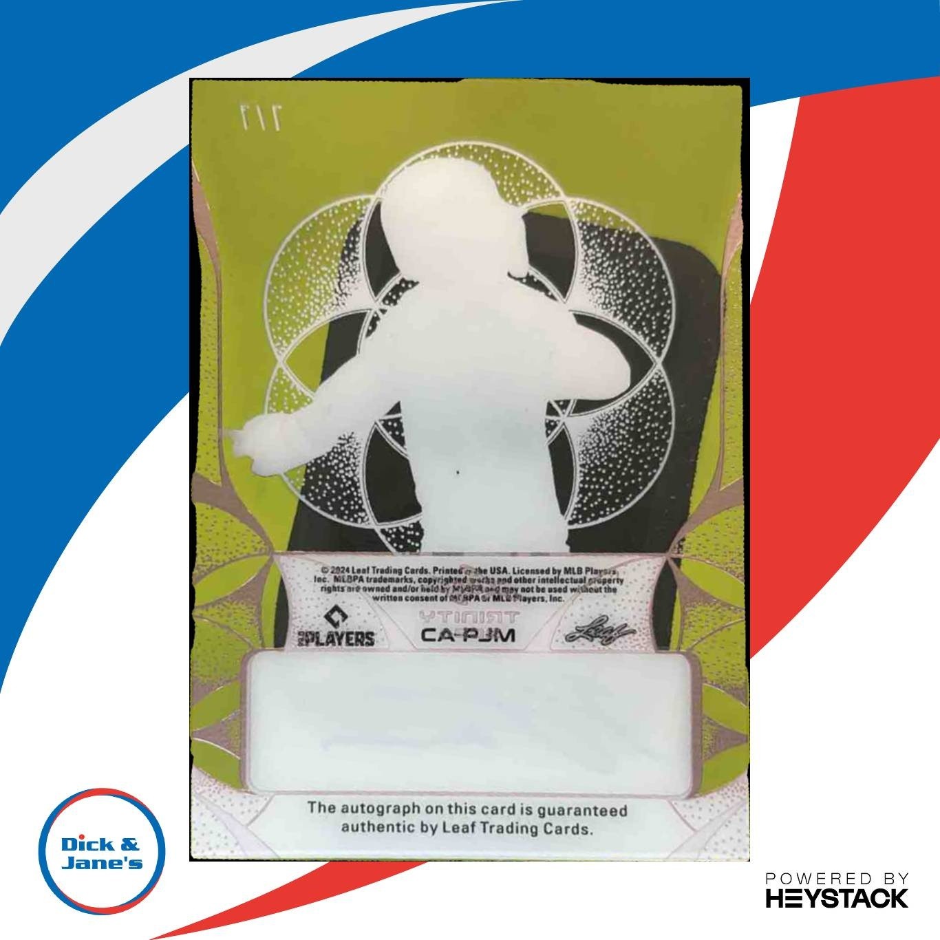 2024 Leaf Trinity PJ Morlando Clear Auto Black 7/7 #CA-PJM - Sports Cards