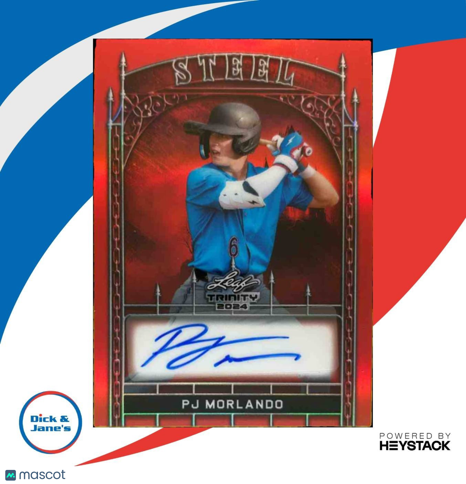 2024 Leaf Trinity PJ Morlando Steel Auto Prismatic Red /5 - Sports Cards