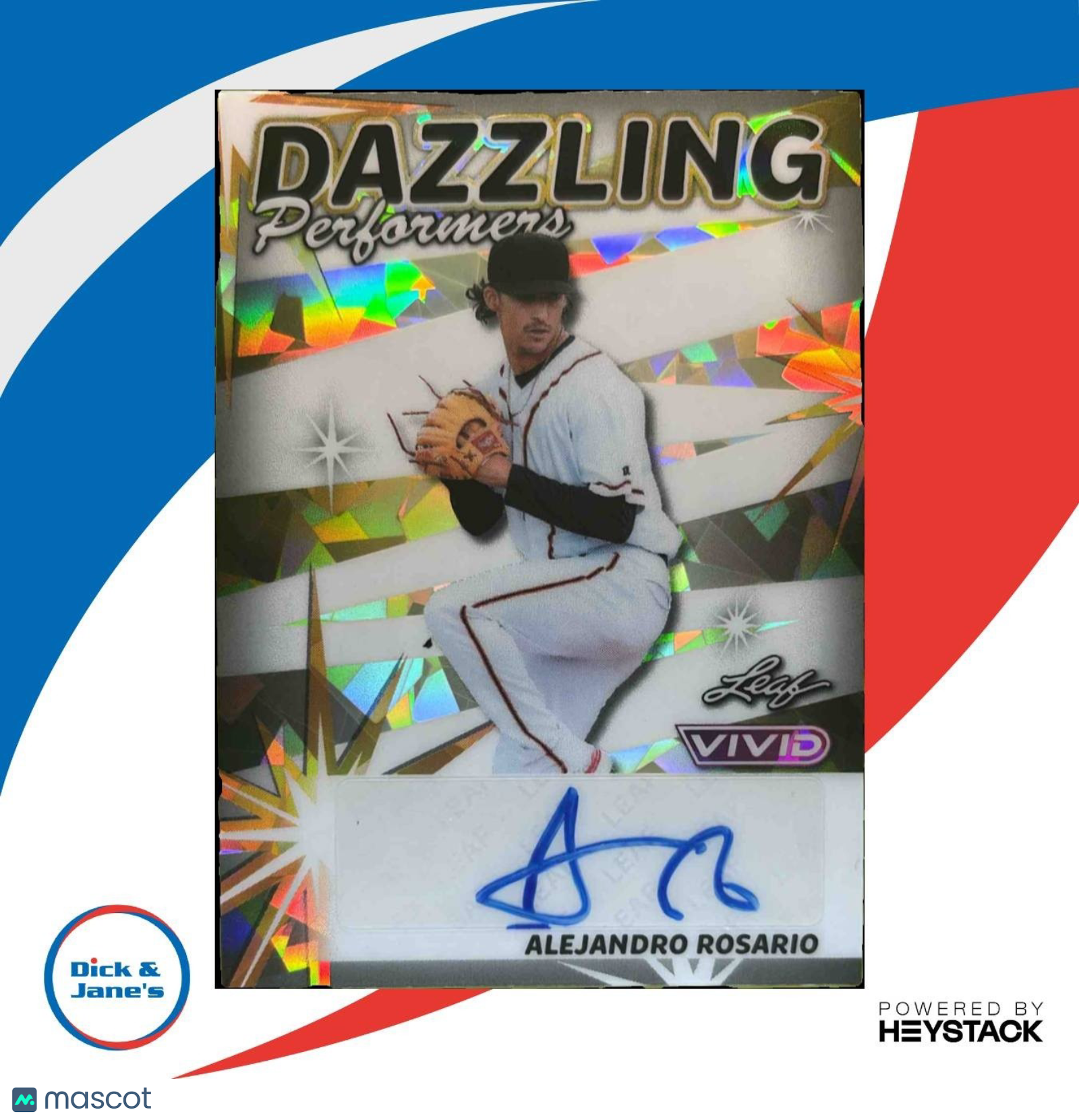 2024 Leaf Vivid Alejandro Rosario Dazzling Performers White /6 #DP-AR1 Auto - Sports Cards