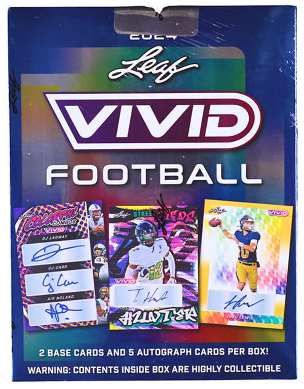 2024 Leaf Vivid Football Hobby Box (5 Autographs)