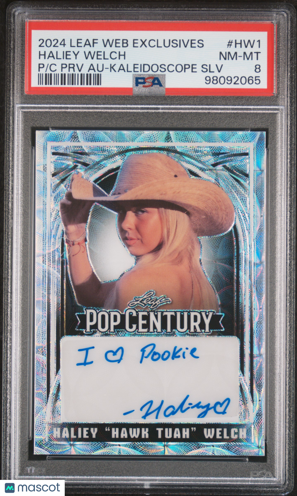 2024 Leaf Web Exclusives Haliey Welch P PRV Au Kaleido Silver #HW1 PSA 8 - Graded Sports Cards