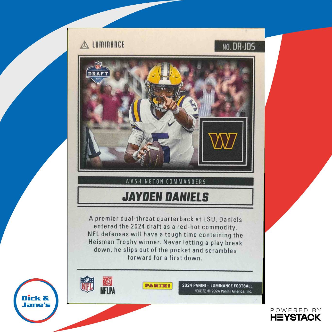 2024 Luminance Jayden Daniels Dynamic Rookies #DR-JDS RC Washington Commanders - Sports Cards