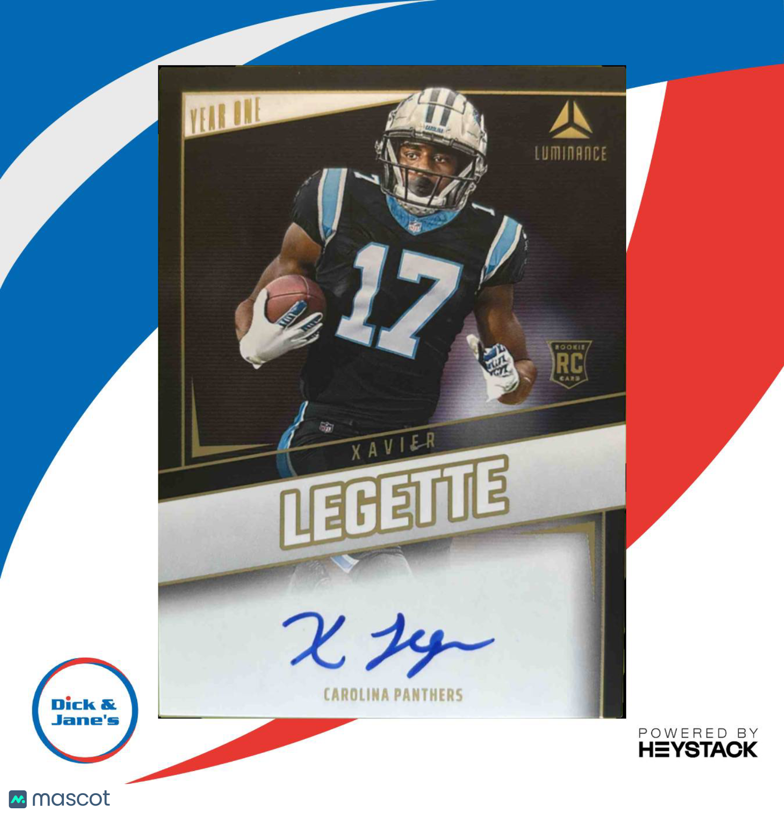 2024 Luminance Xavier Legette Year One Signatures RPS Auto RC Carolina Panthers - Sports Cards
